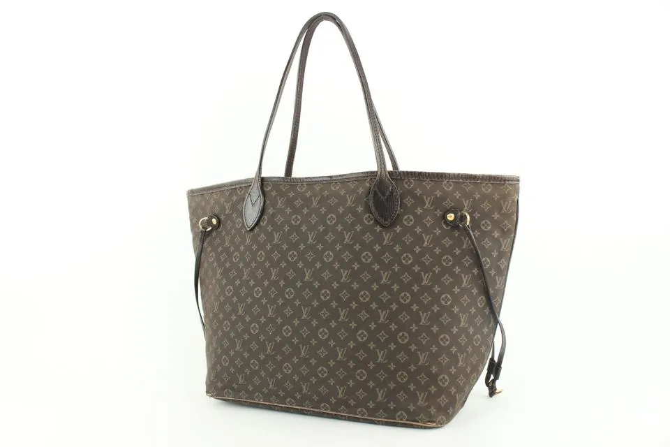Louis Vuitton Ebene Monogram Mini Lin Idylle Neverfull MM Tote Bag 926lvs415