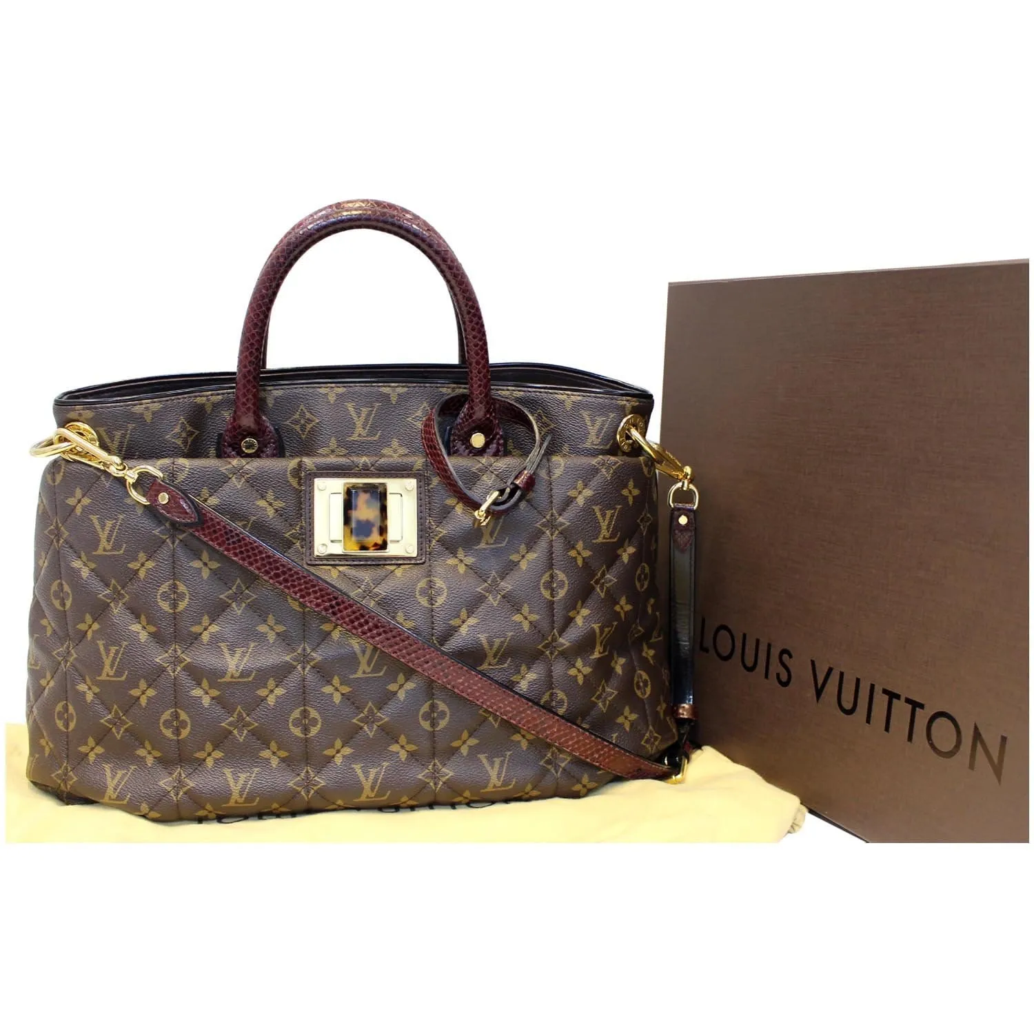 LOUIS VUITTON Etoile GM Exotique Monogram Tote Shoulder Bag Brown