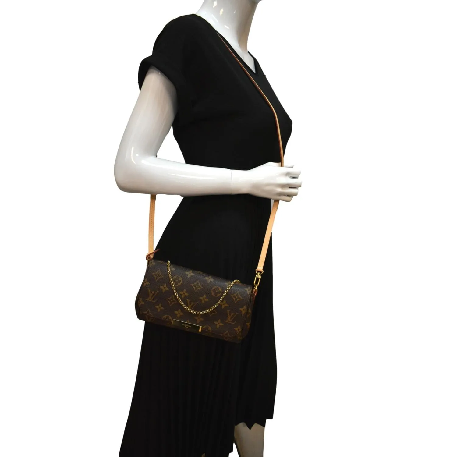 LOUIS VUITTON  Favorite PM Monogram Canvas Crossbody Bag Brown