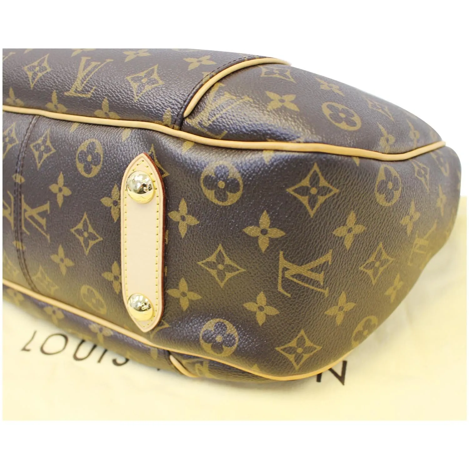 LOUIS VUITTON Galliera PM Monogram Canvas Shoulder Handbag Brown