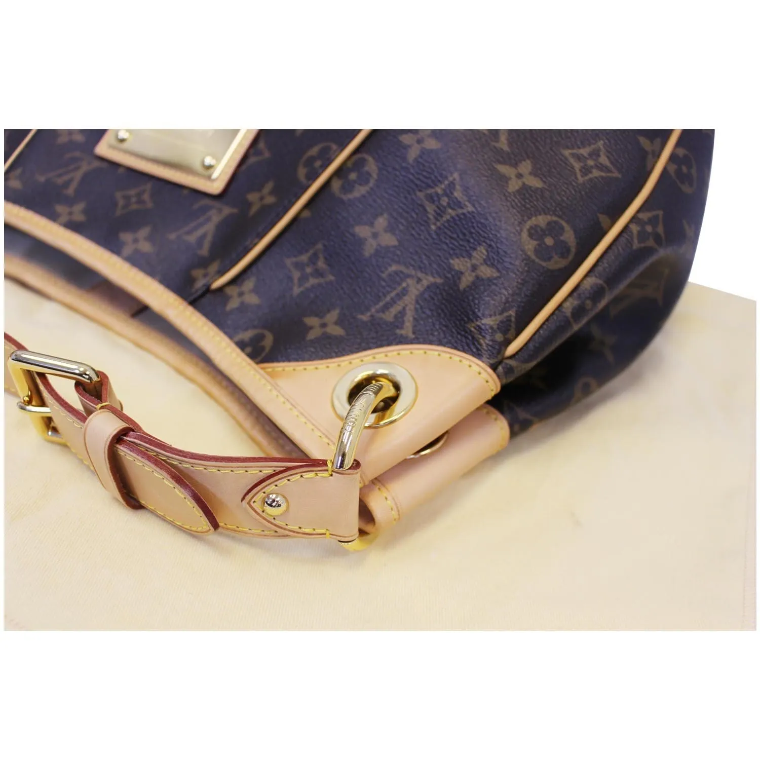 LOUIS VUITTON Galliera PM Monogram Canvas Shoulder Handbag Brown