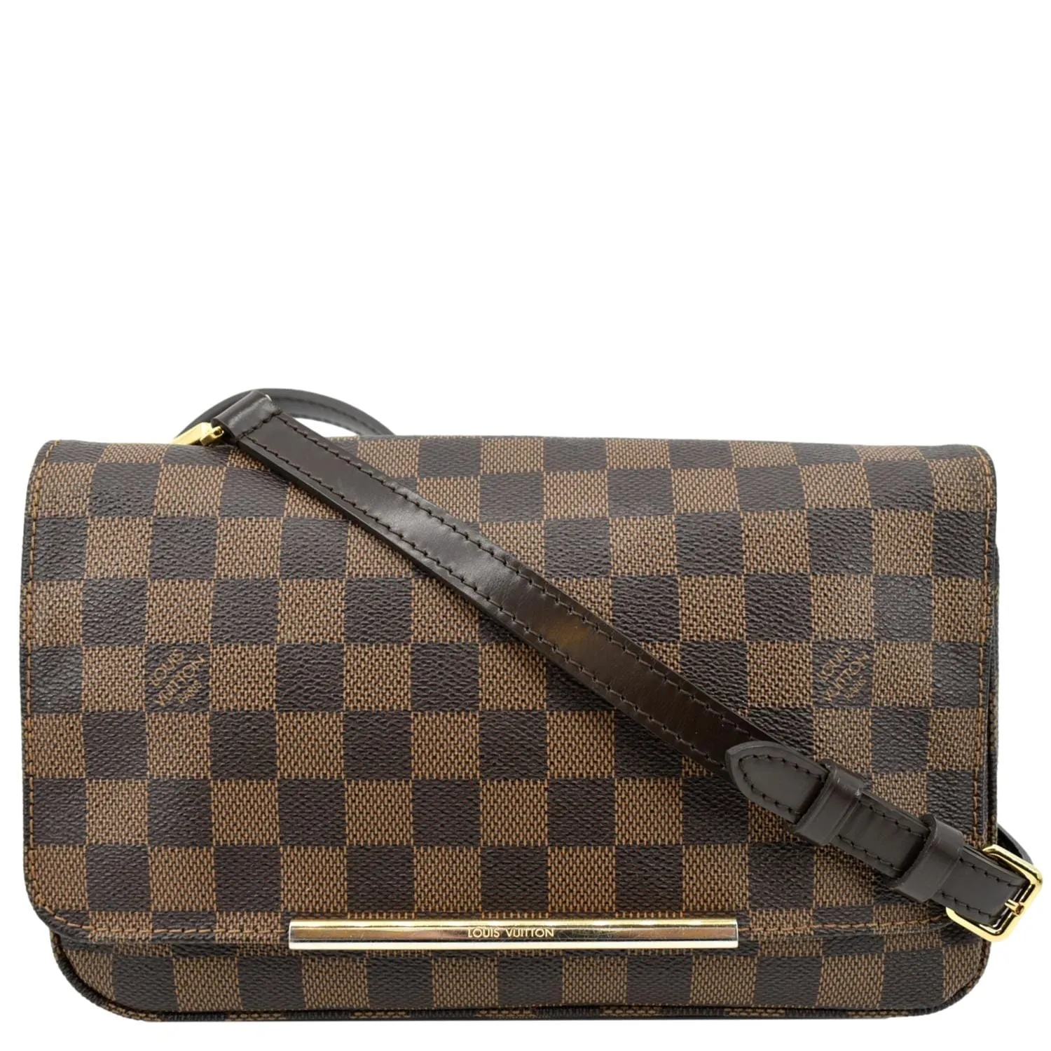 LOUIS VUITTON Hoxton PM Damier Ebene Crossbody Bag Brown