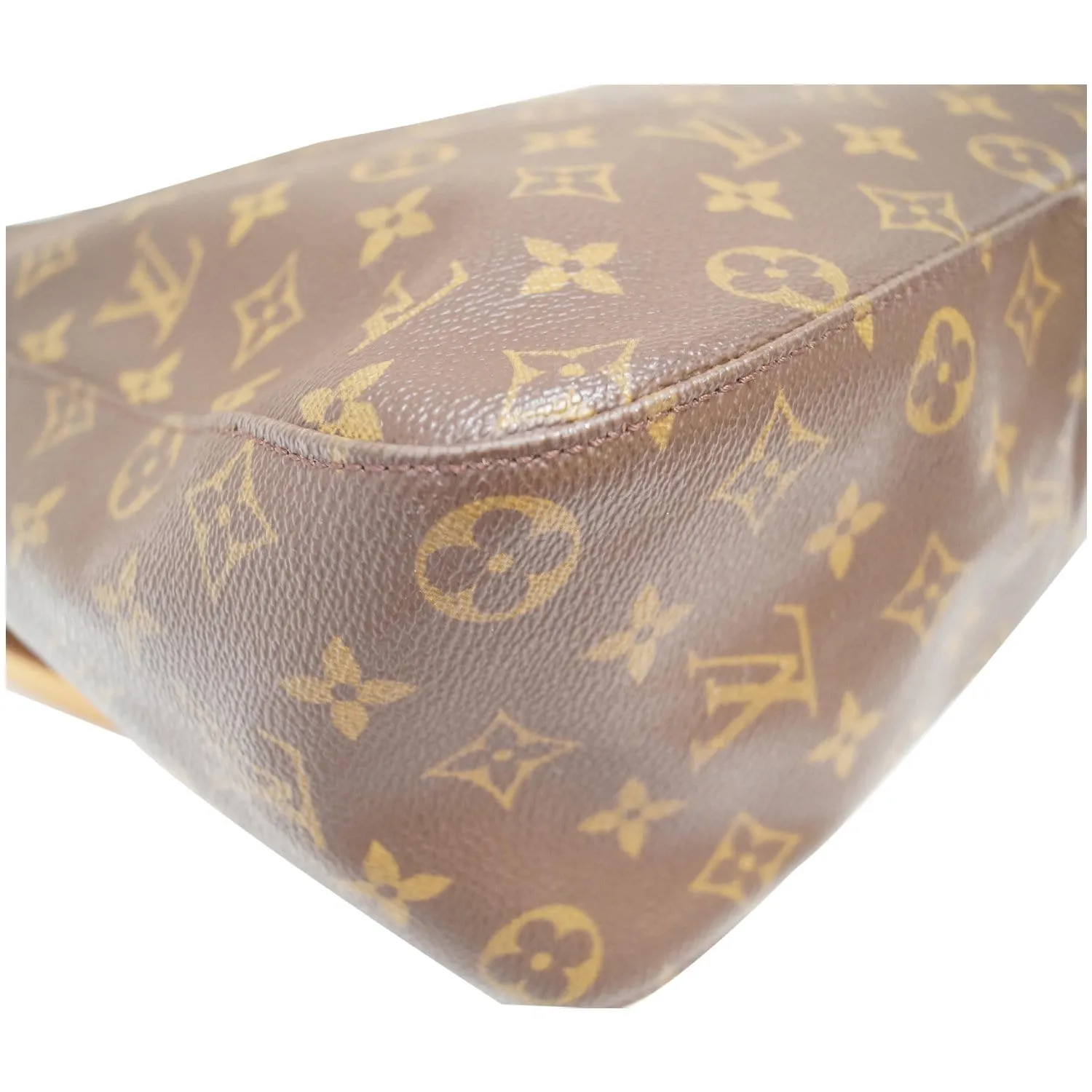 LOUIS VUITTON Looping GM Monogram Canvas Shoulder Bag Brown