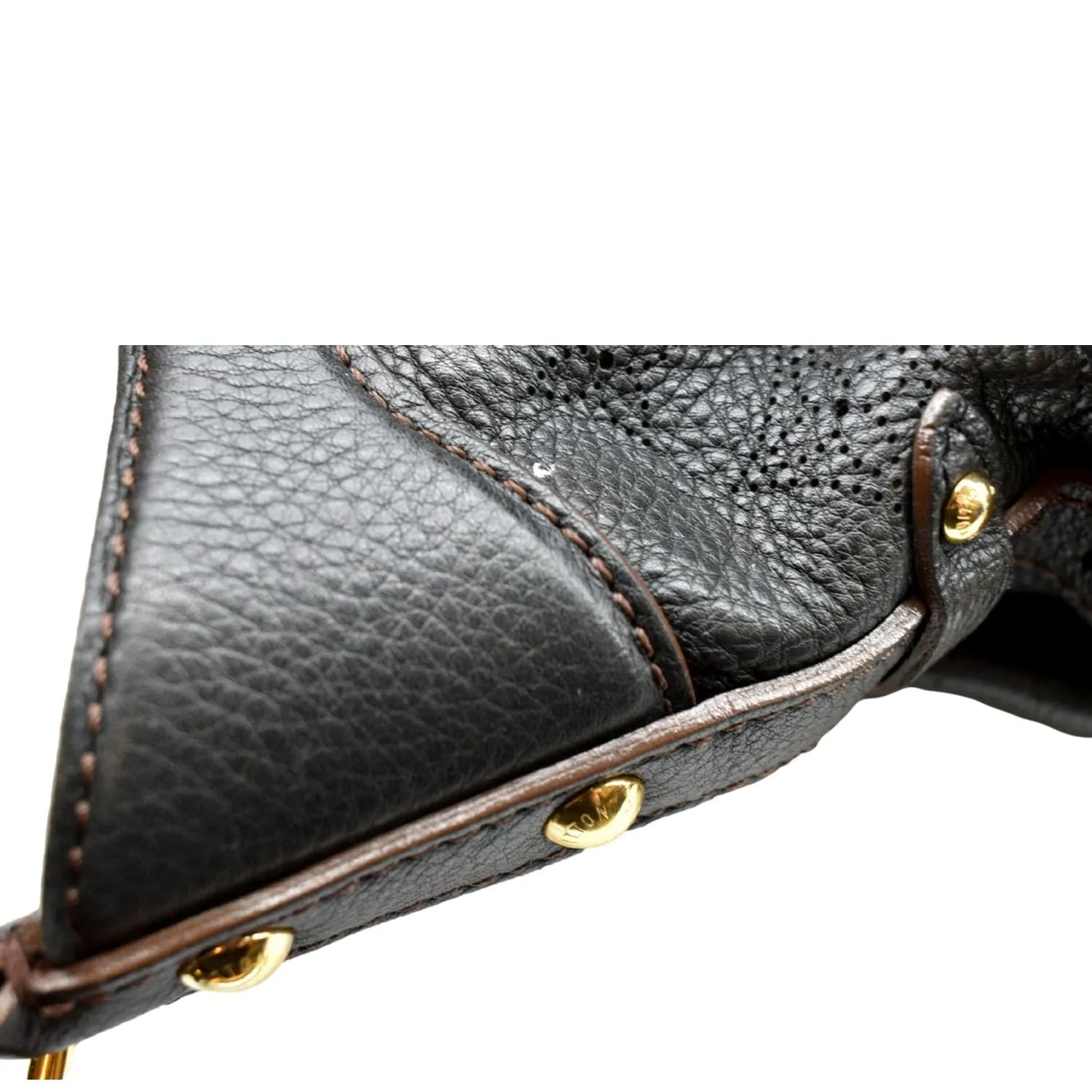 LOUIS VUITTON Mahina Leather Shoulder Bag Black