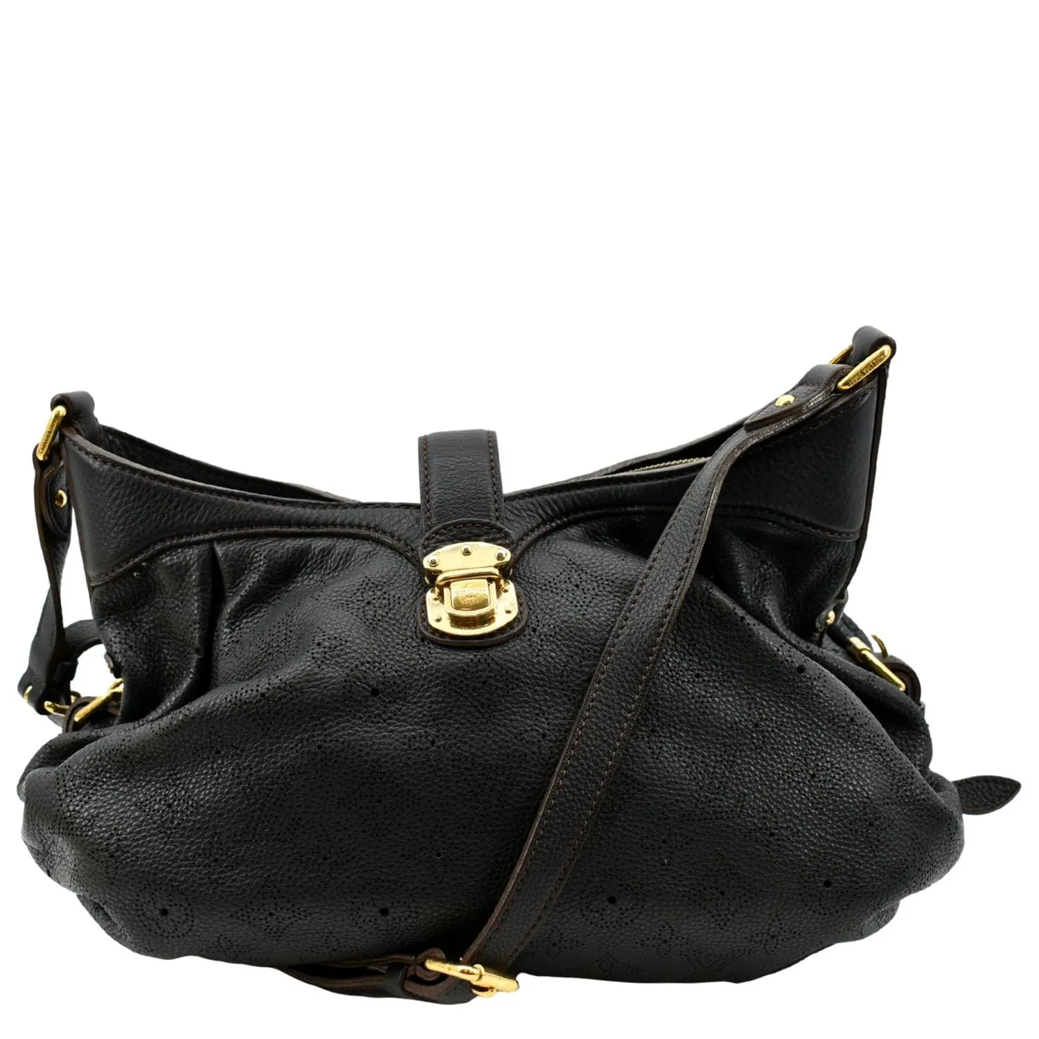 LOUIS VUITTON Mahina Leather Shoulder Bag Black