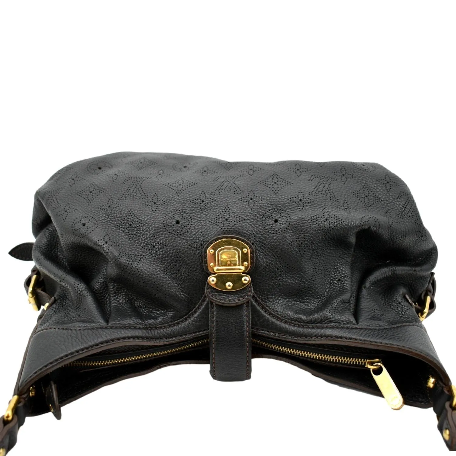 LOUIS VUITTON Mahina Leather Shoulder Bag Black