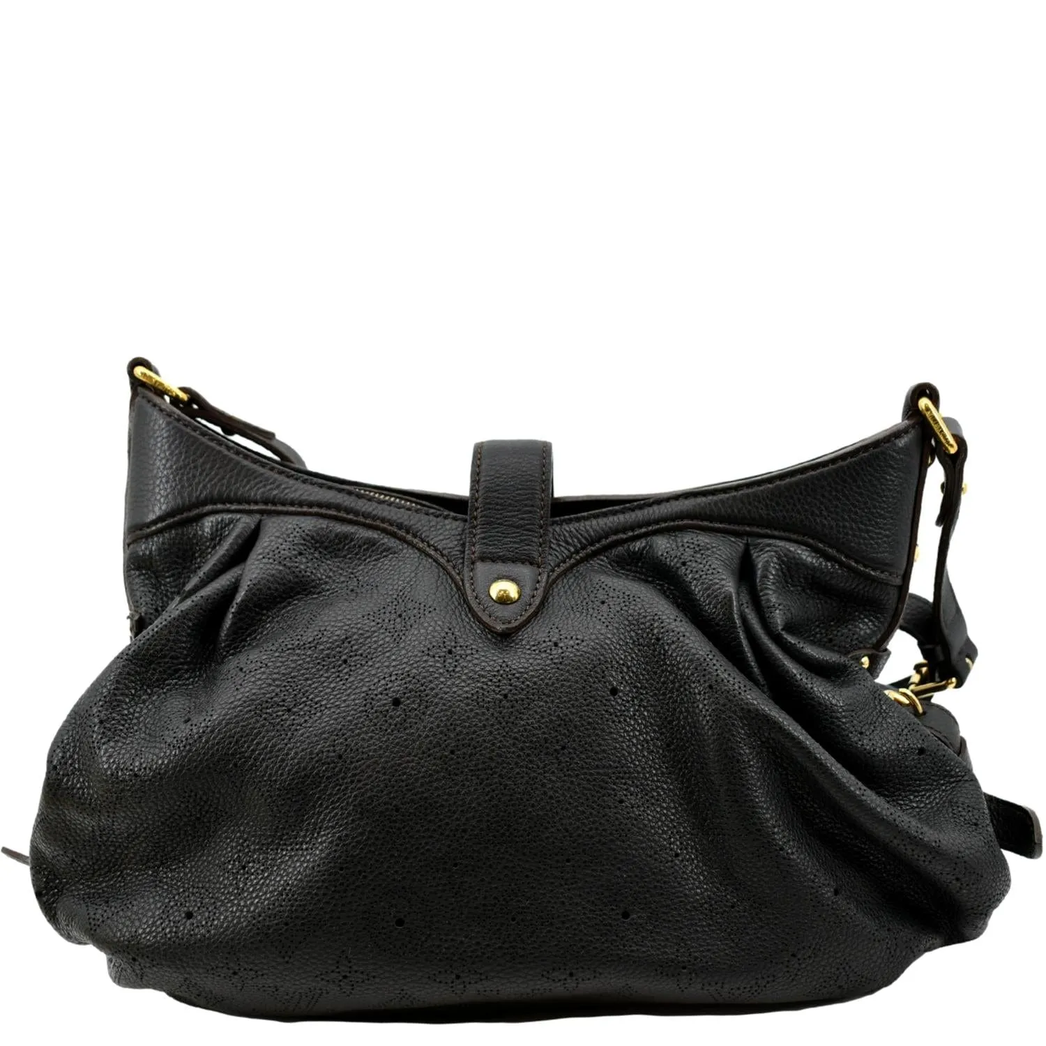 LOUIS VUITTON Mahina Leather Shoulder Bag Black