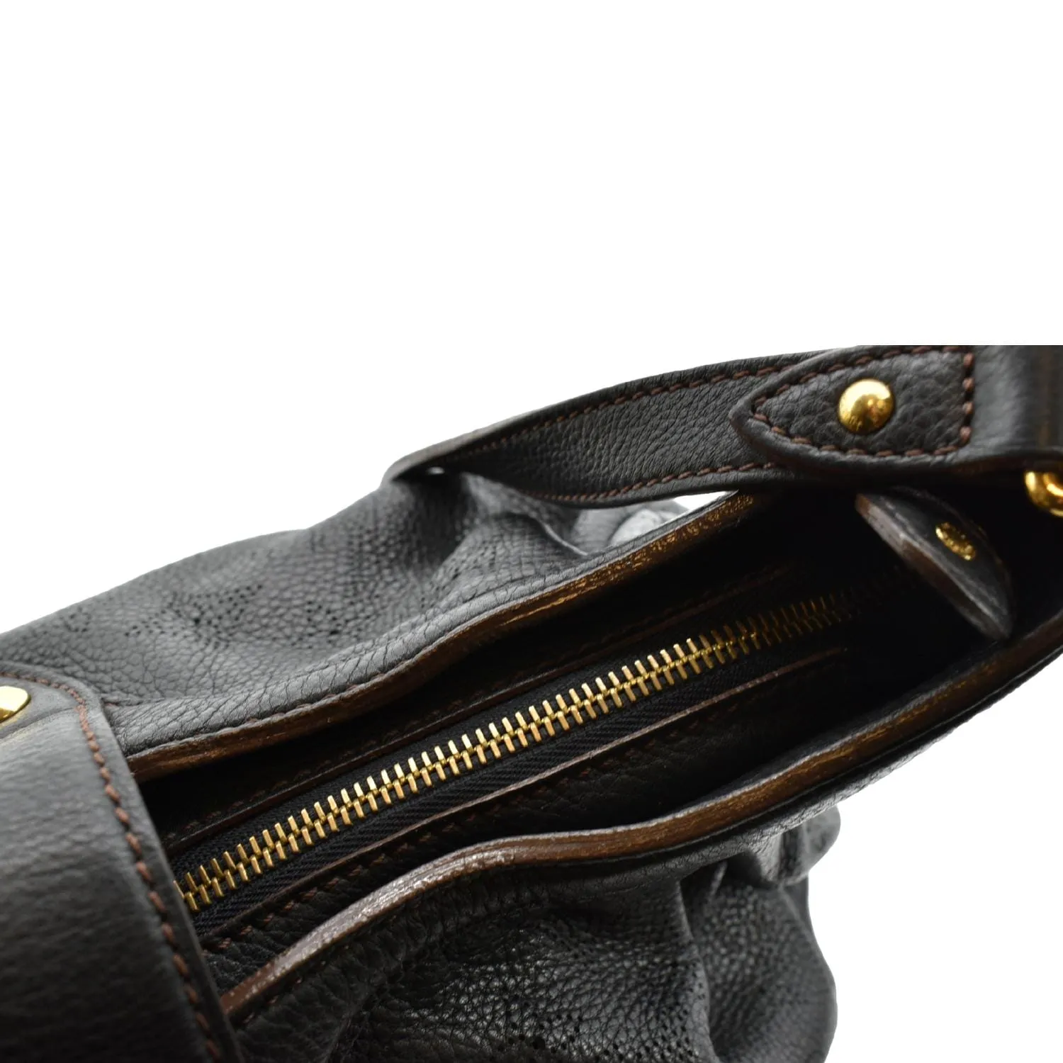 LOUIS VUITTON Mahina Leather Shoulder Bag Black