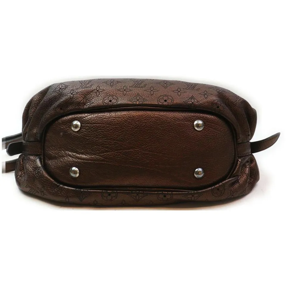 Louis Vuitton Metallic Brown Mahina Leather XS Crossbody Hobo Bag 863002