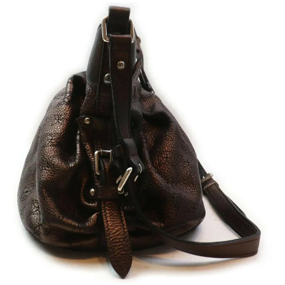 Louis Vuitton Metallic Brown Mahina Leather XS Crossbody Hobo Bag 863002