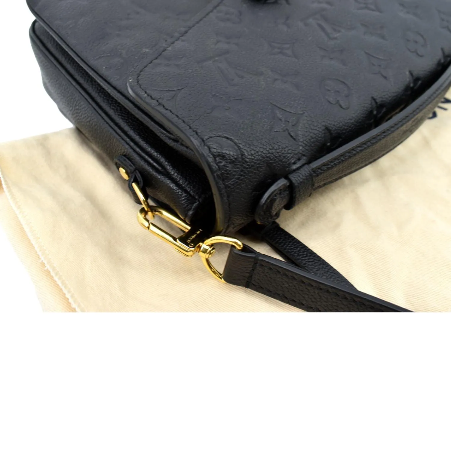 LOUIS VUITTON Metis Pochette Empreinte Leather Crossbody Bag Black