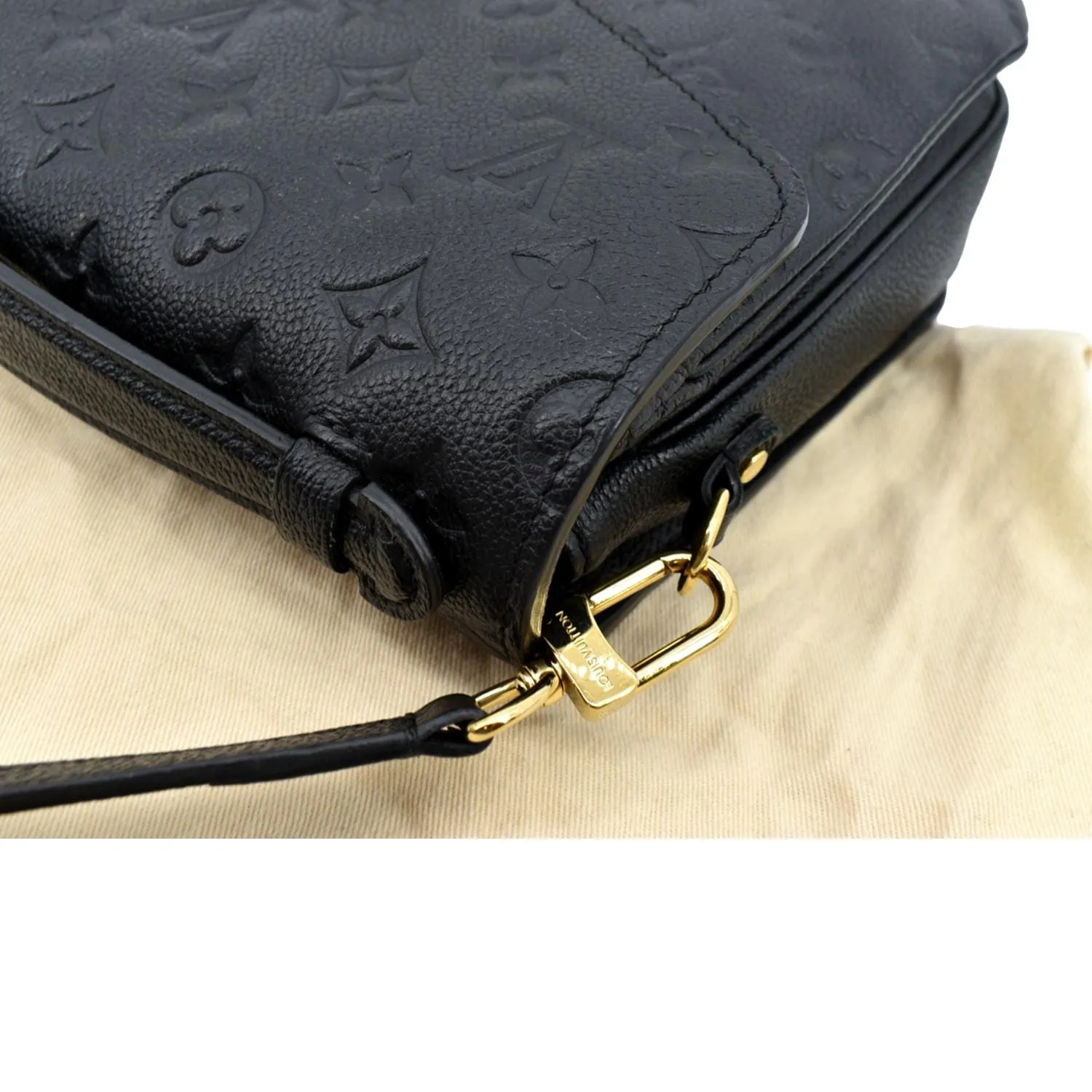 LOUIS VUITTON Metis Pochette Empreinte Leather Crossbody Bag Black