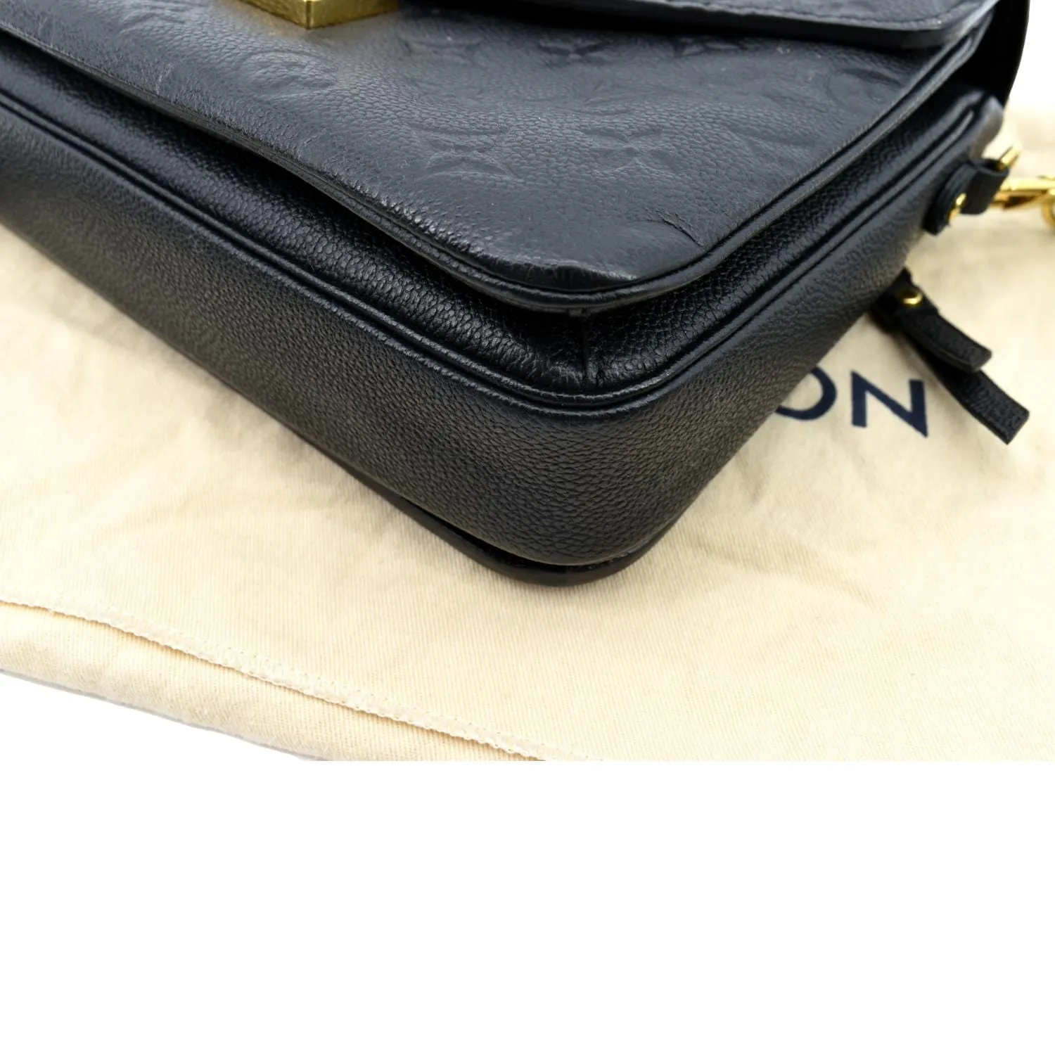 LOUIS VUITTON Metis Pochette Empreinte Leather Crossbody Bag Black