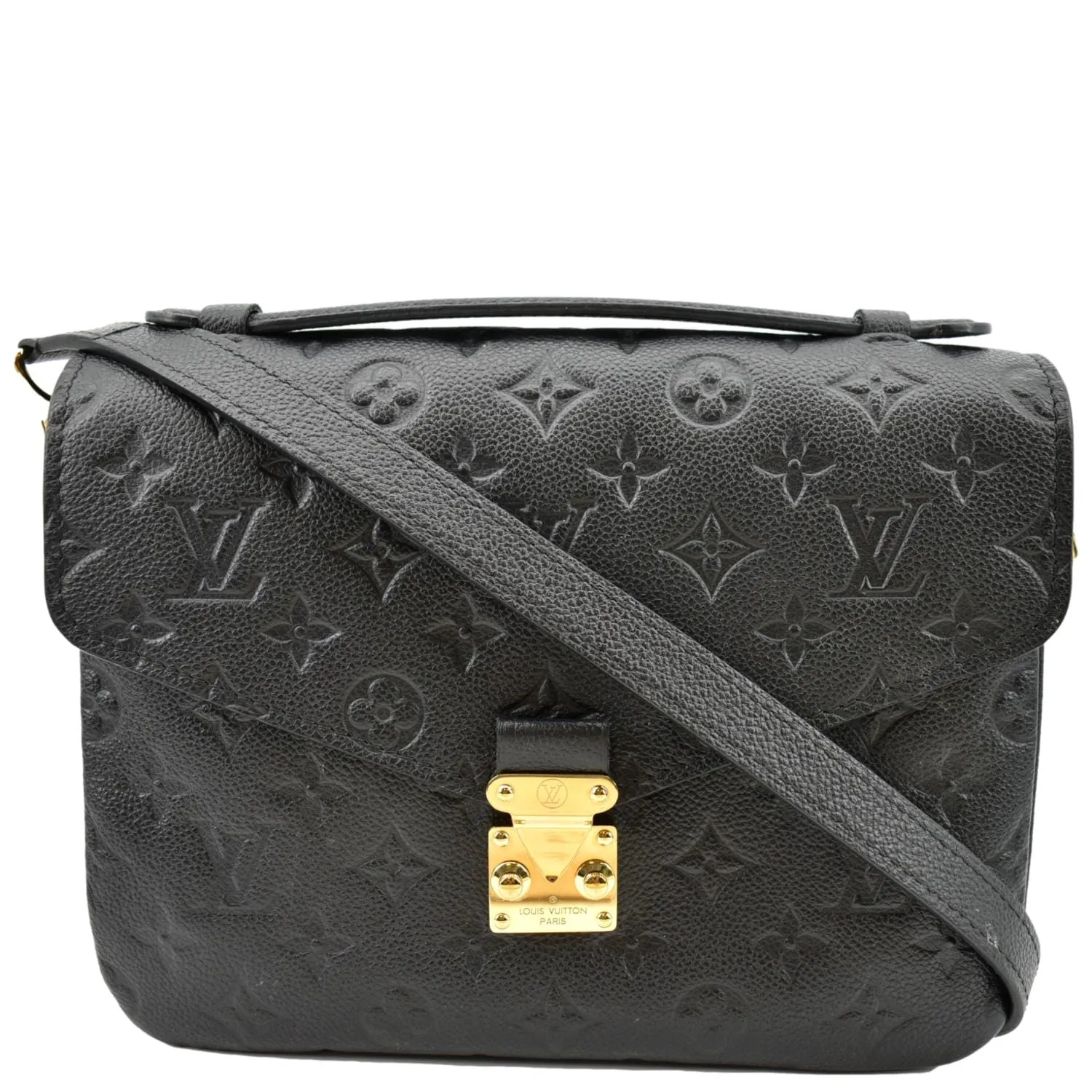 LOUIS VUITTON Metis Pochette Empreinte Leather Crossbody Bag Black