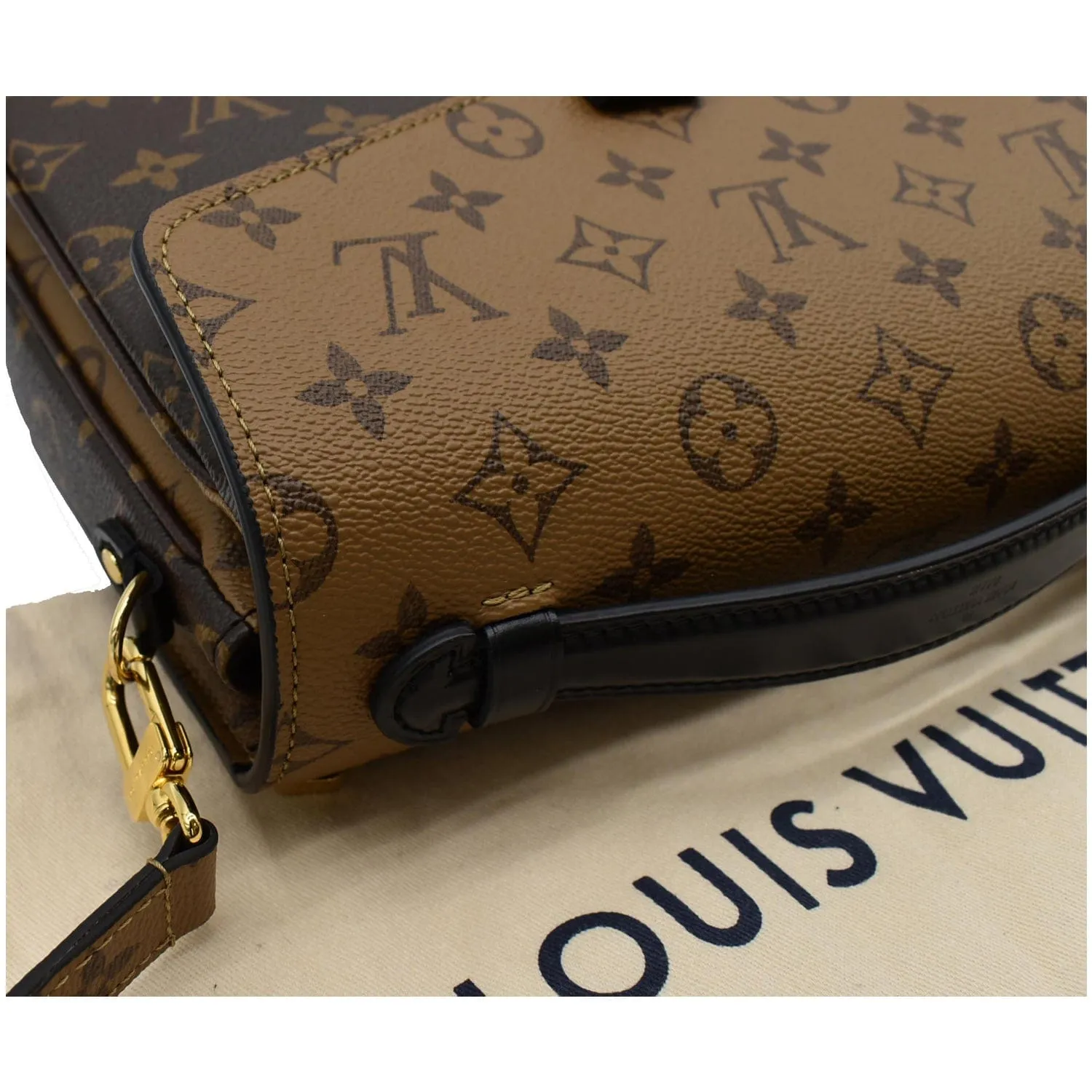 LOUIS VUITTON Metis Pochette Reverse Monogram Canvas Crossbody Bag Brown