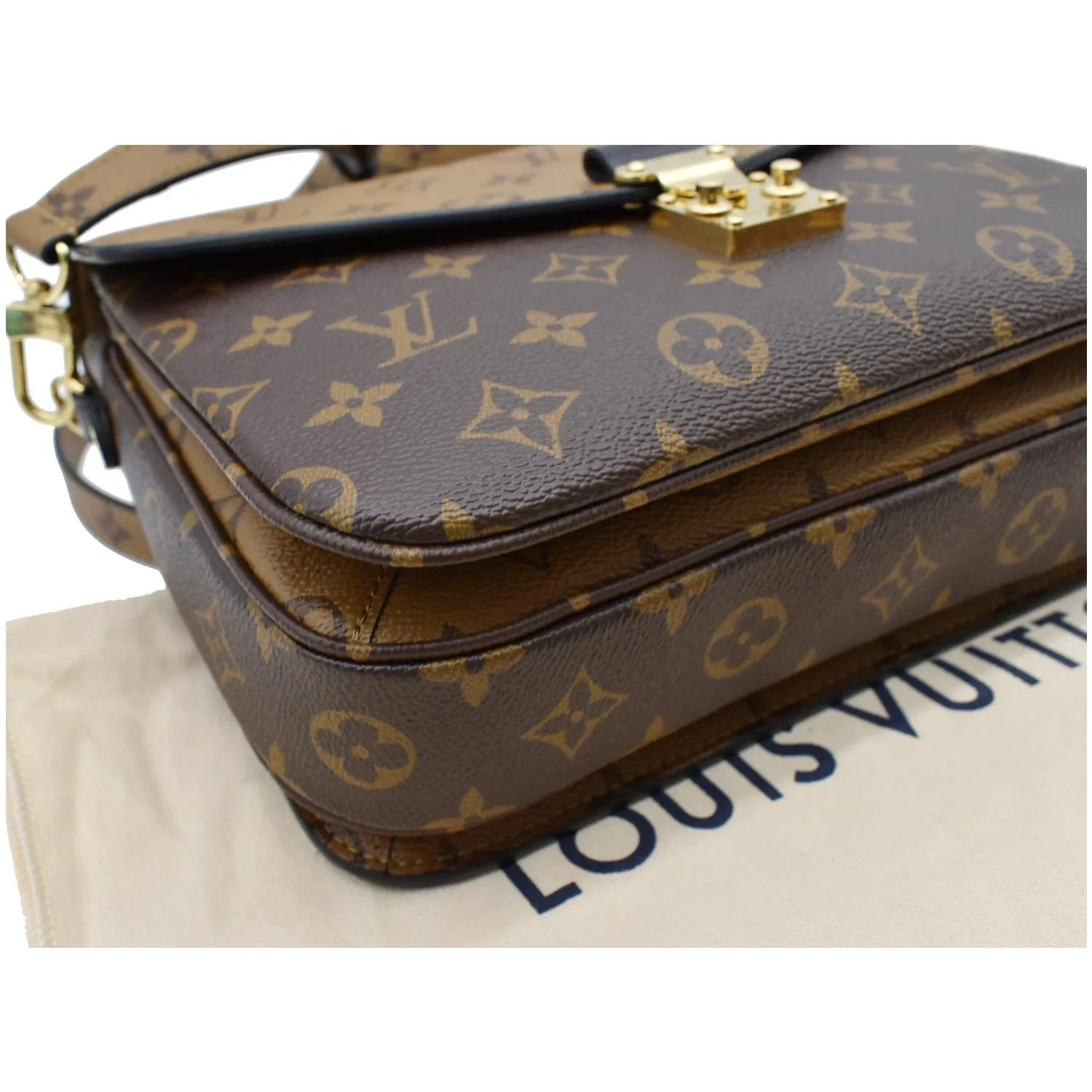 LOUIS VUITTON Metis Pochette Reverse Monogram Canvas Crossbody Bag Brown