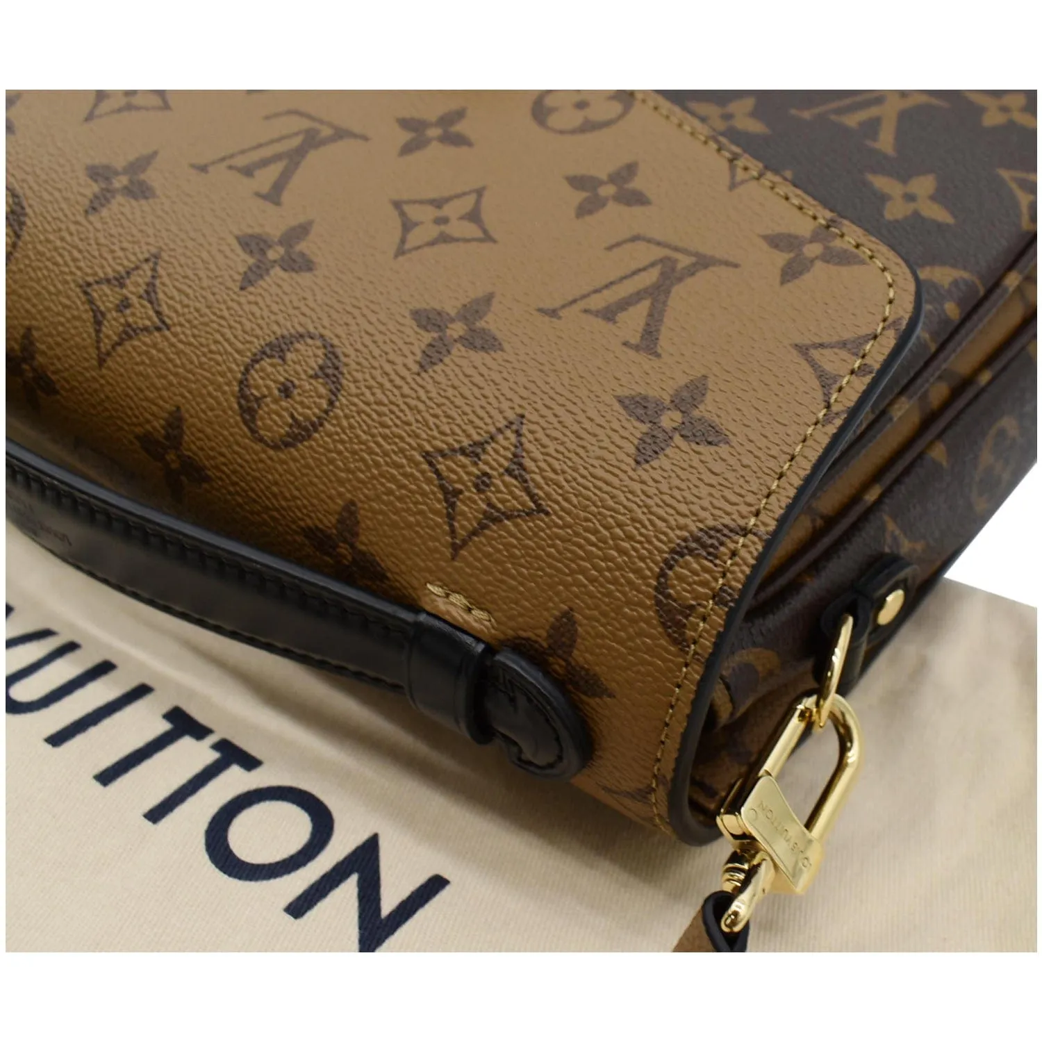 LOUIS VUITTON Metis Pochette Reverse Monogram Canvas Crossbody Bag Brown