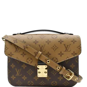 LOUIS VUITTON Metis Pochette Reverse Monogram Canvas Crossbody Bag Brown