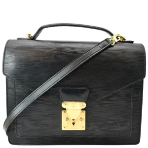 LOUIS VUITTON Monceau EPI Leather Crossbody Bag Black