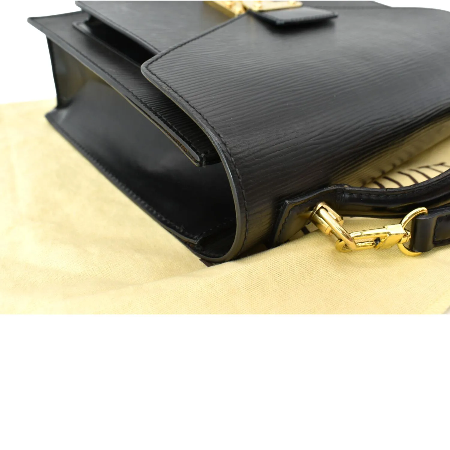 LOUIS VUITTON Monceau EPI Leather Crossbody Bag Black