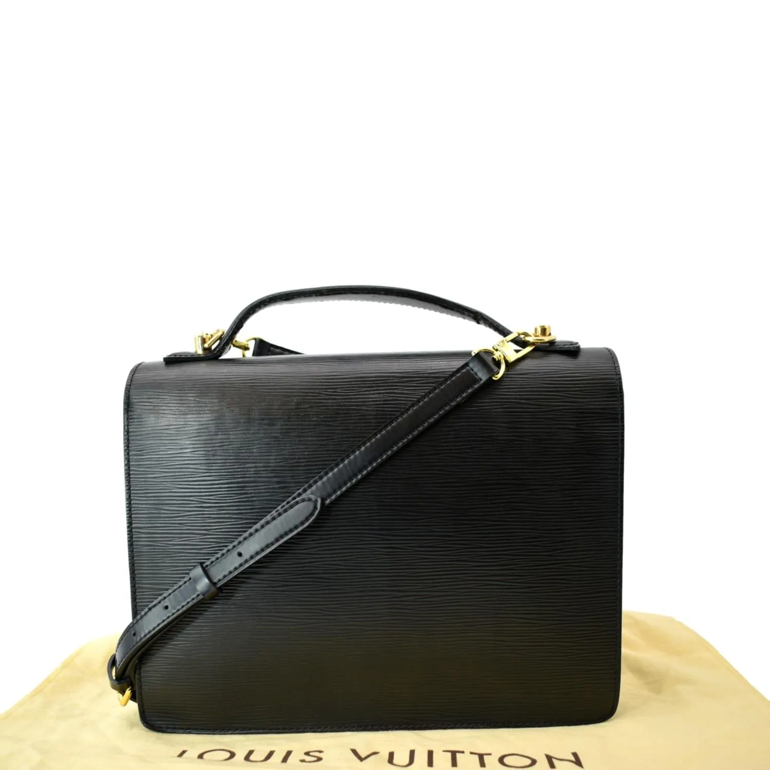 LOUIS VUITTON Monceau EPI Leather Crossbody Bag Black