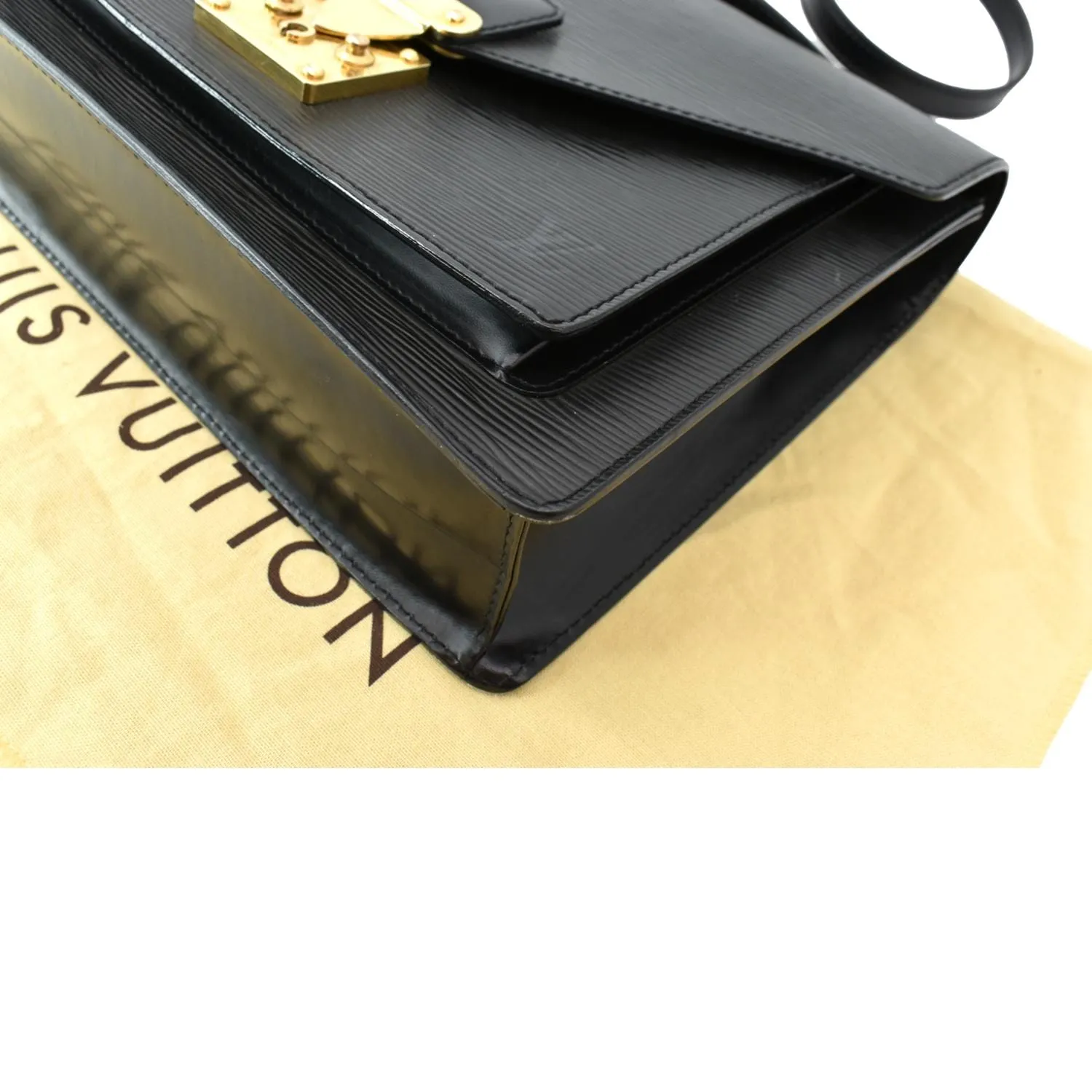 LOUIS VUITTON Monceau EPI Leather Crossbody Bag Black