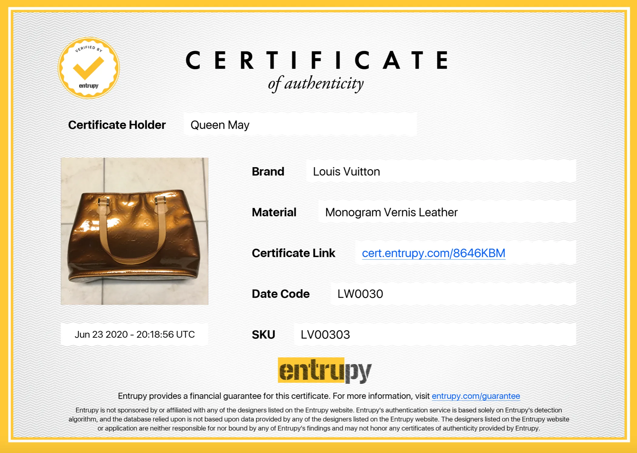 Louis Vuitton Monogram Vernis Houston Tote