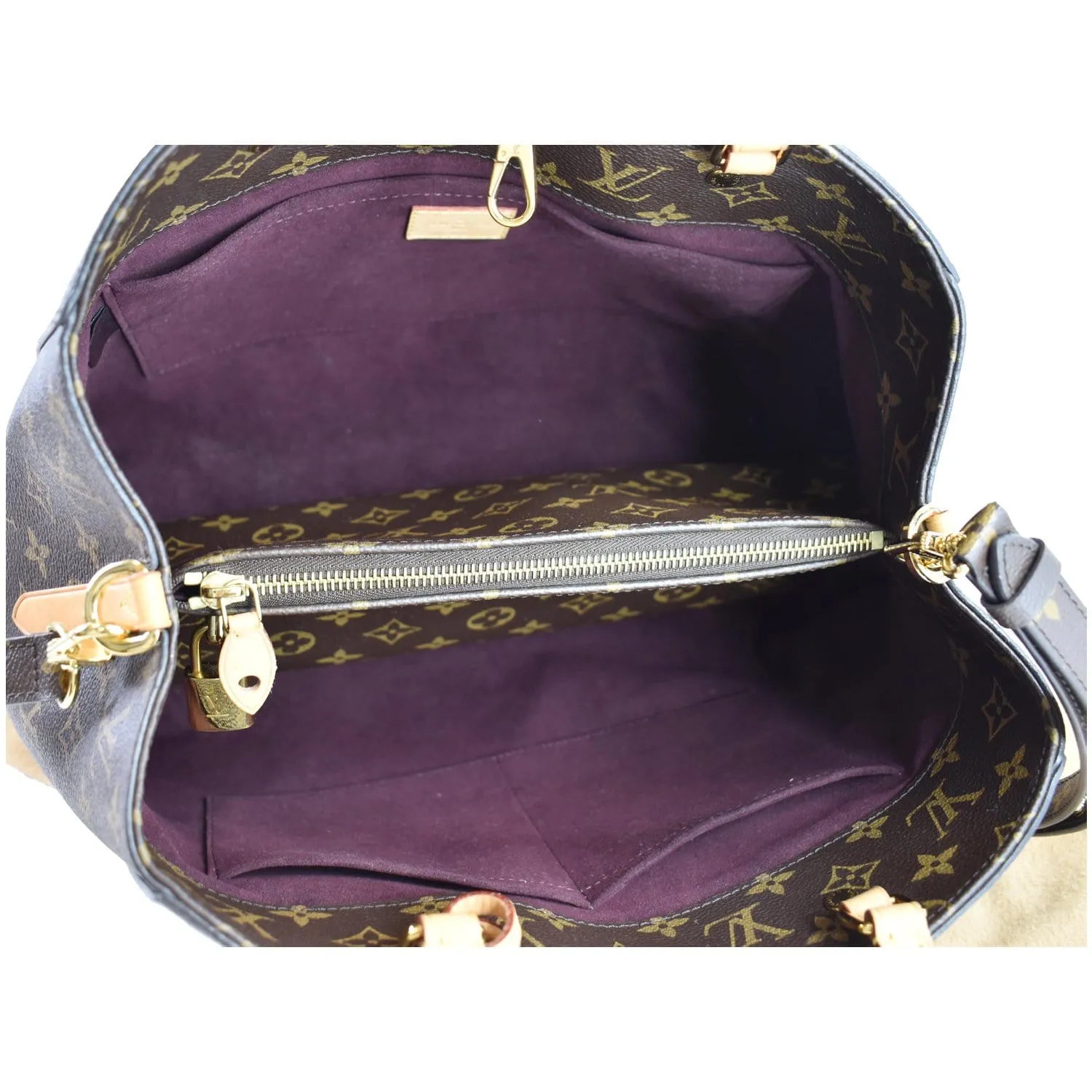 LOUIS VUITTON Montaigne GM Monogram Canvas Shoulder Bag Brown