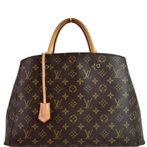 LOUIS VUITTON Montaigne GM Monogram Canvas Shoulder Bag Brown