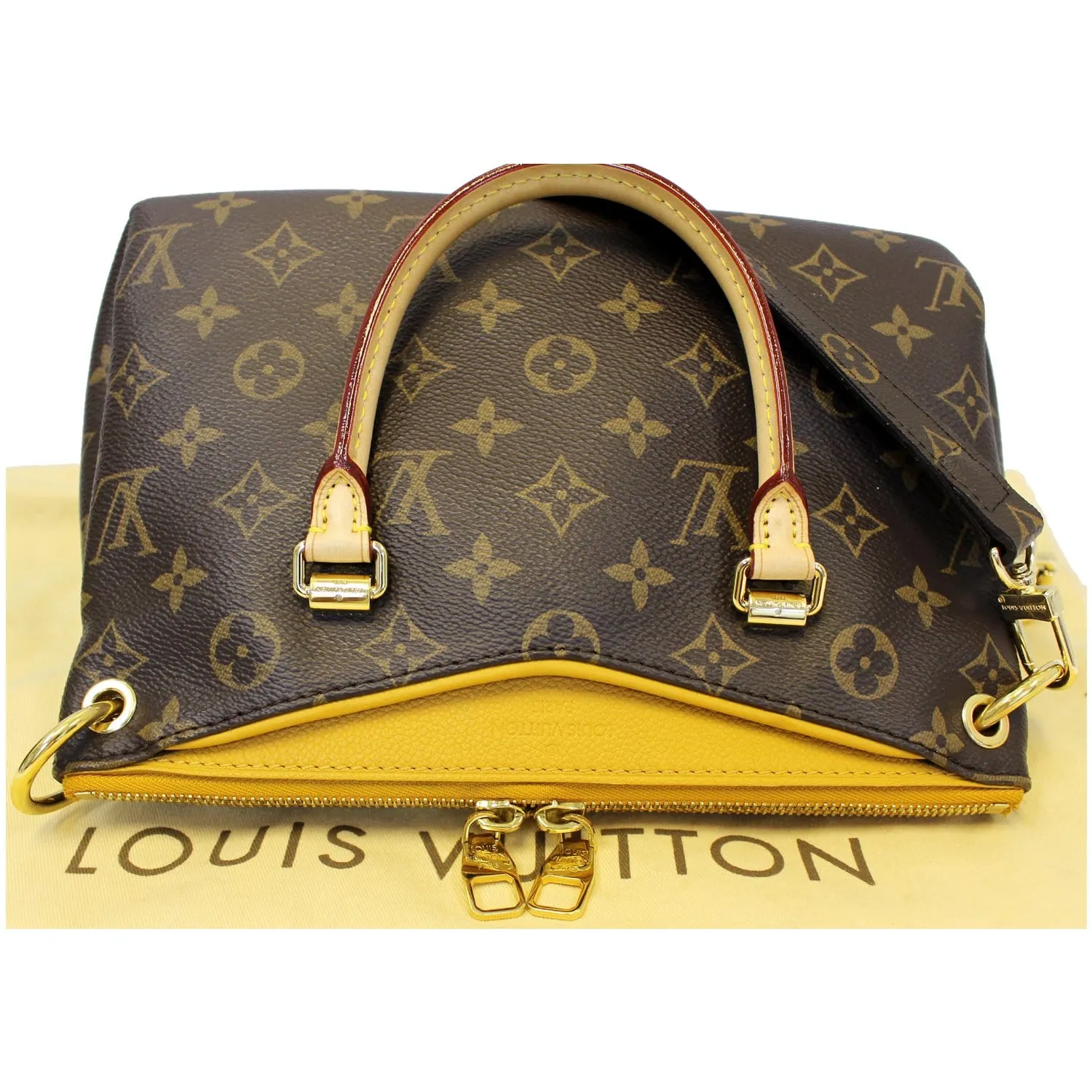 LOUIS VUITTON Pallas BB Monogram Canvas Shoulder Crossbody Bag Brown