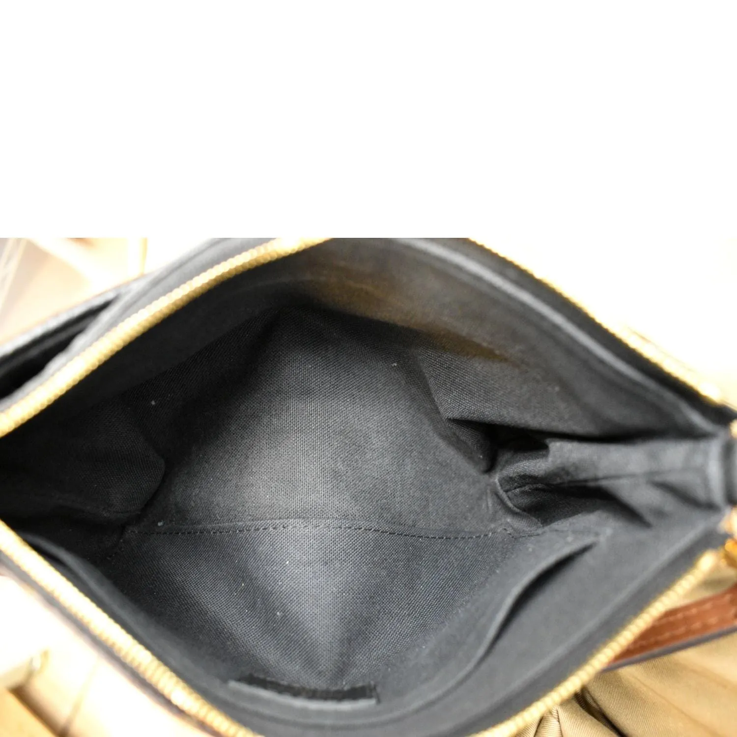 LOUIS VUITTON Pallas Monogram Canvas Clutch Crossbody Bag Brown