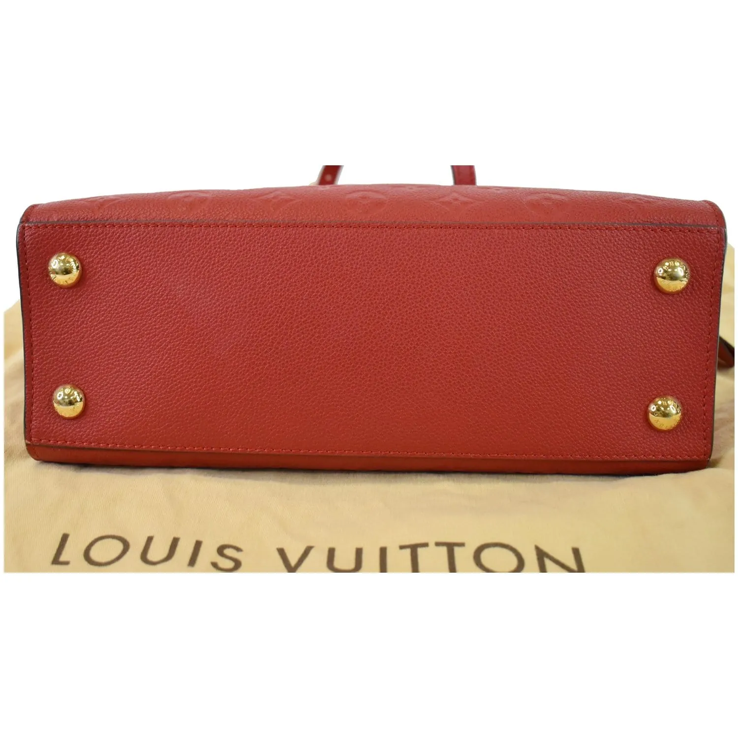 LOUIS VUITTON Pont Neuf Monogram Empreinte Leather Shoulder Bag Red