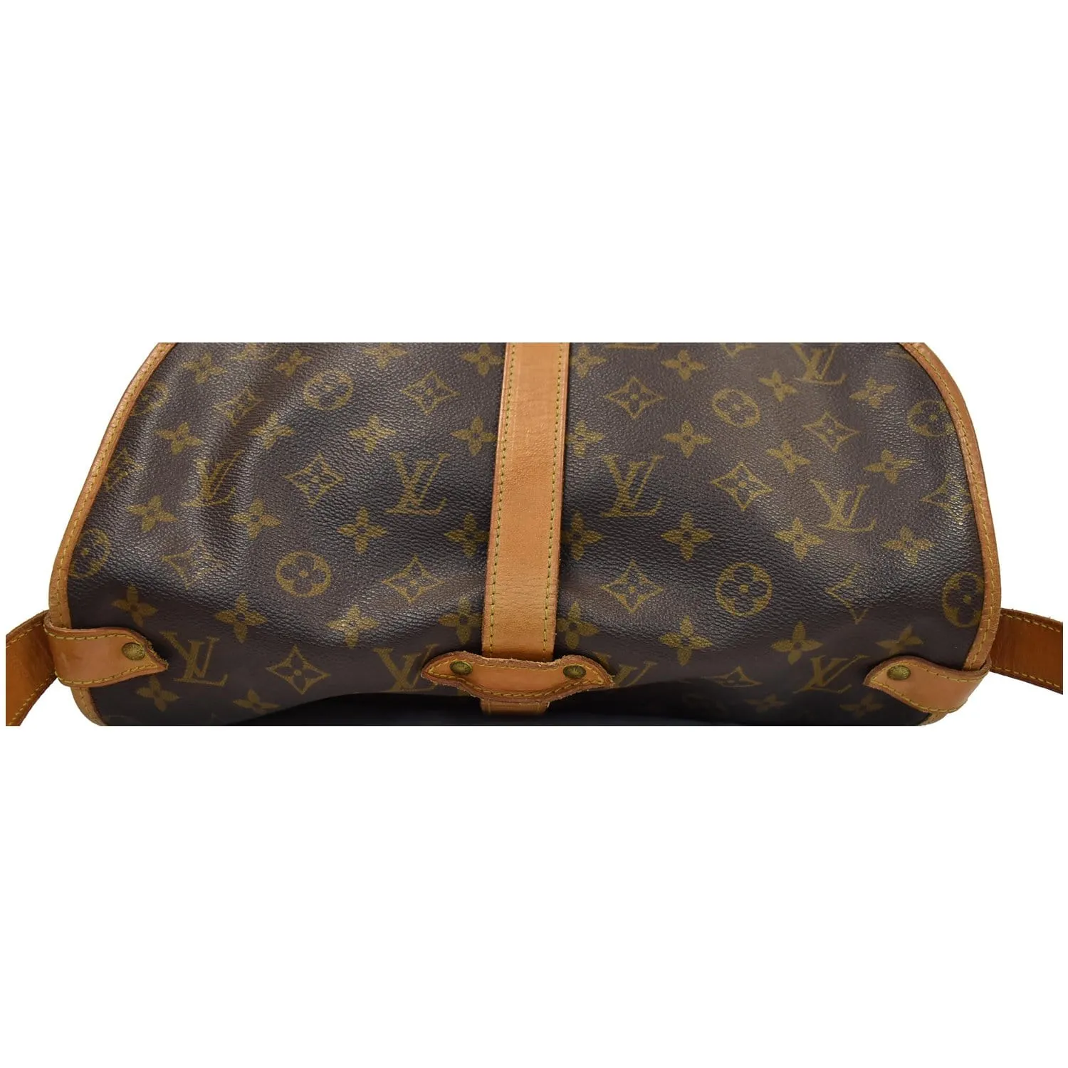 LOUIS VUITTON Saumur 35 Monogram Canvas Shoulder Bag Brown