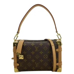 LOUIS VUITTON Side Trunk Monogram Canvas Crossbody Bag Brown