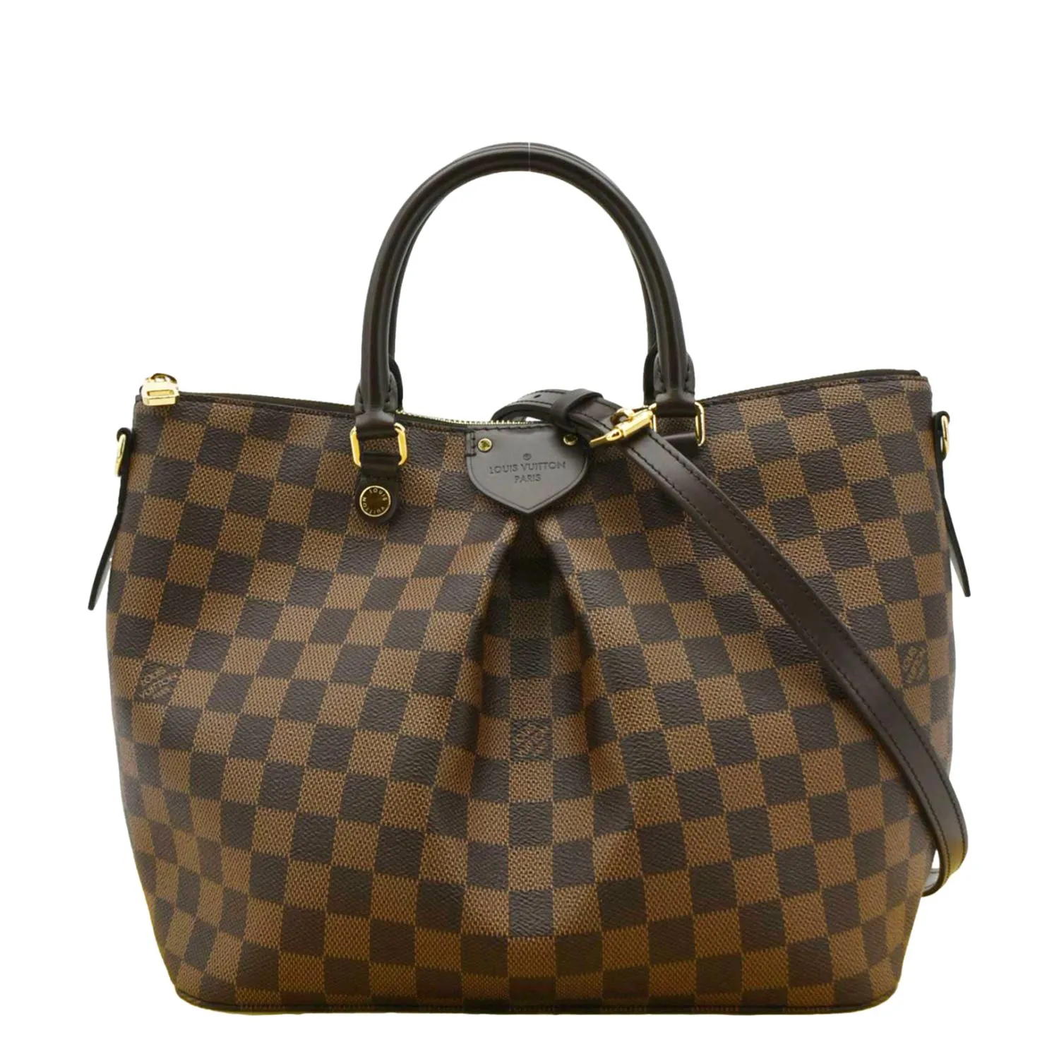 LOUIS VUITTON Siena MM Damier Ebene Shoulder Bag Brown
