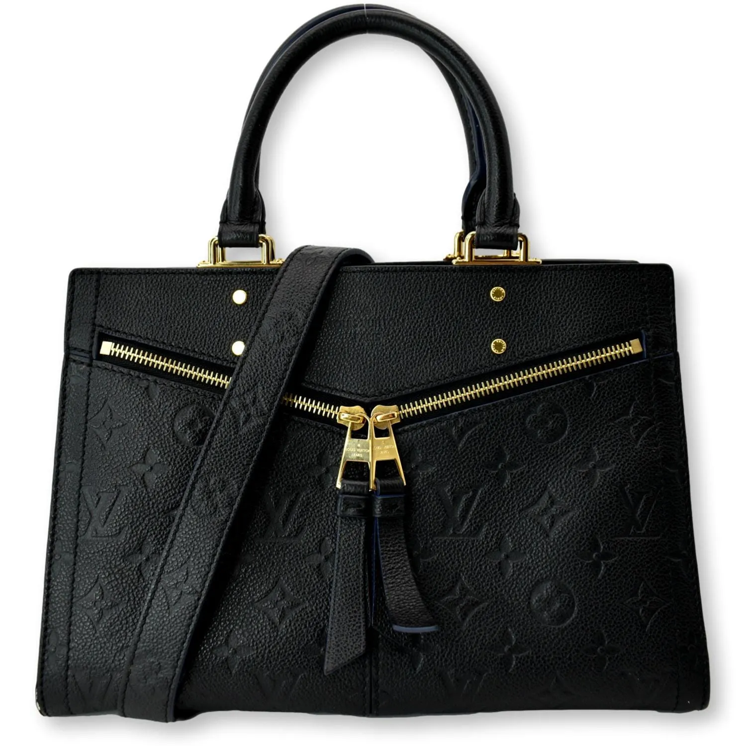 LOUIS VUITTON Sully PM Monogram Empreinte Leather Shoulder Bag Black