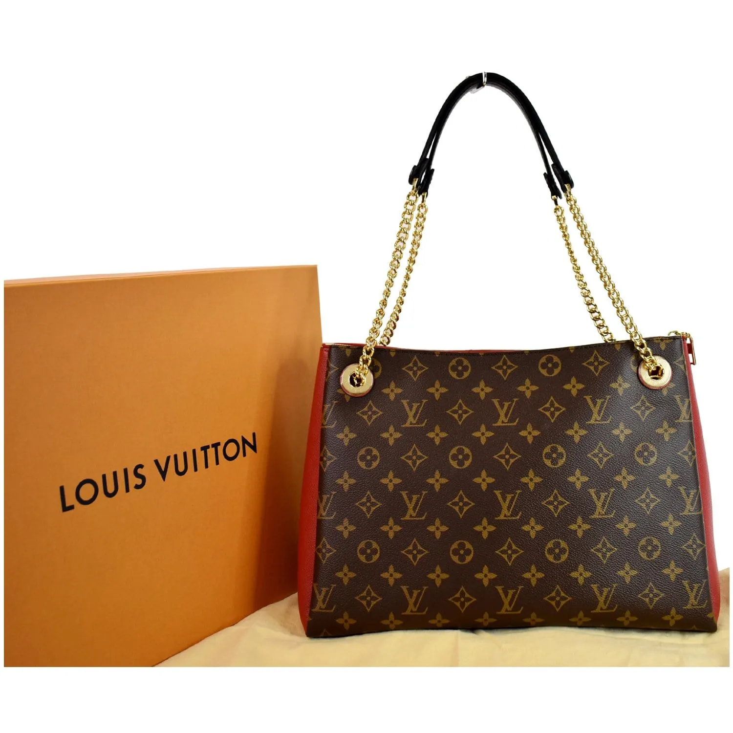 LOUIS VUITTON Surene MM Monogram Canvas Shoulder Bag Cerise