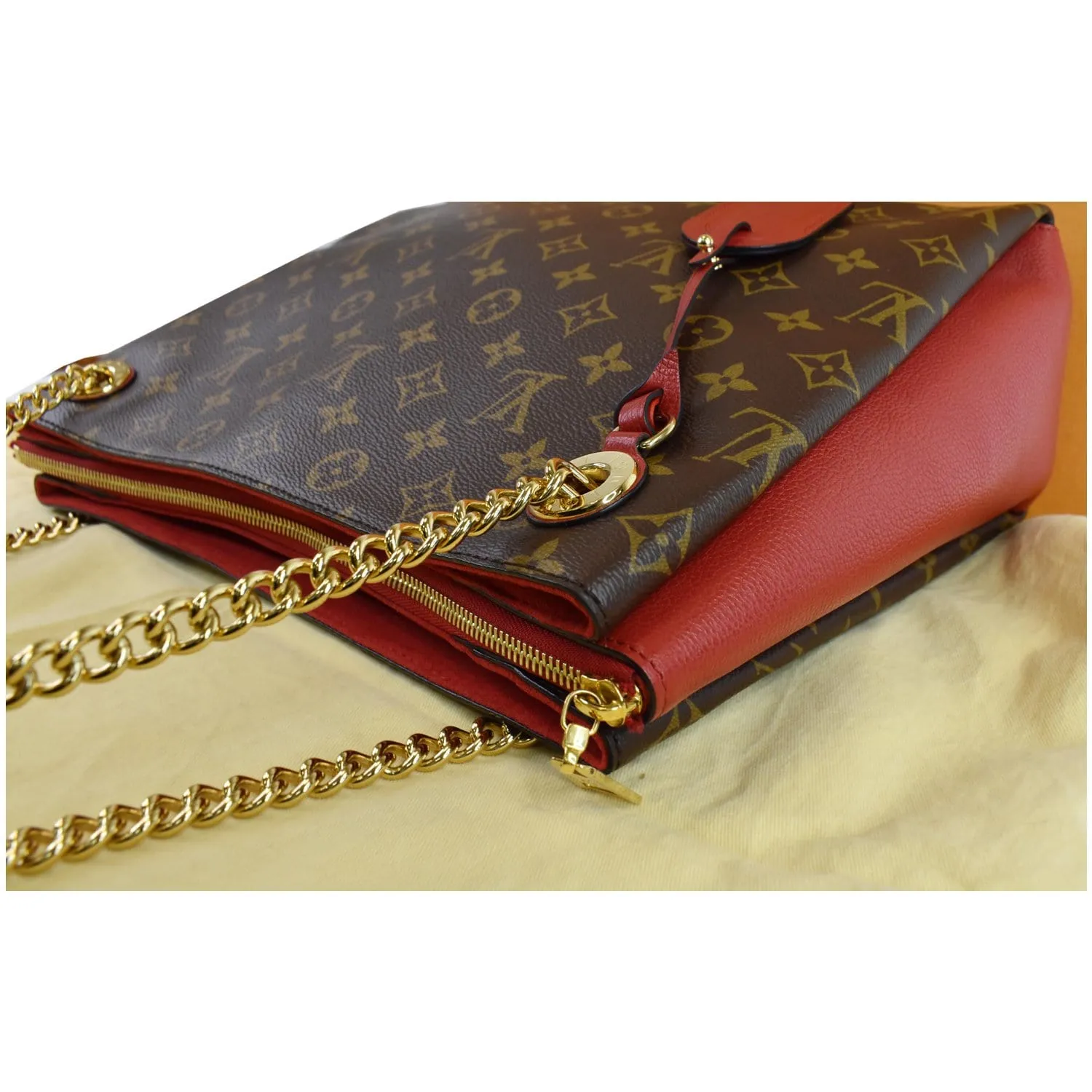 LOUIS VUITTON Surene MM Monogram Canvas Shoulder Bag Cerise