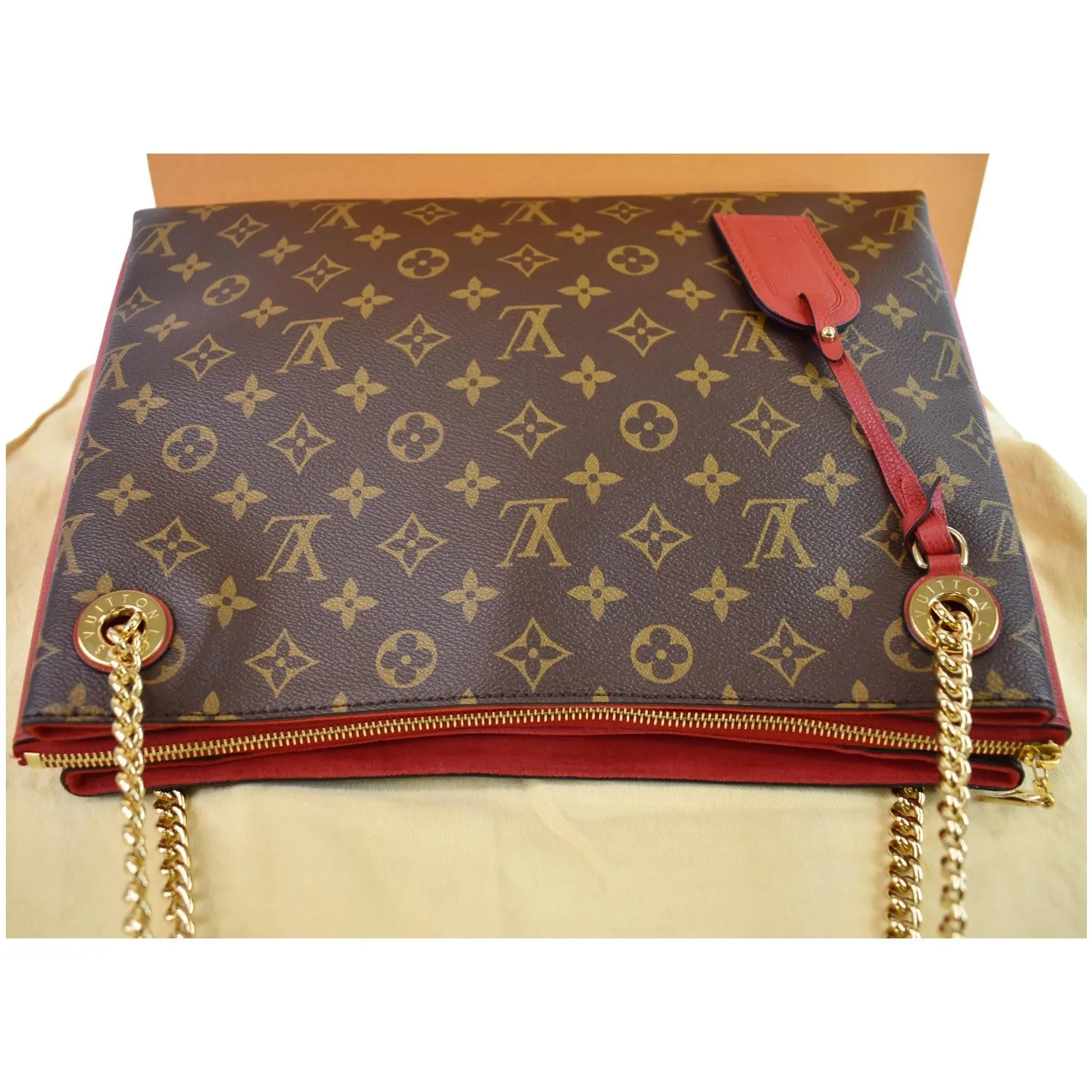 LOUIS VUITTON Surene MM Monogram Canvas Shoulder Bag Cerise