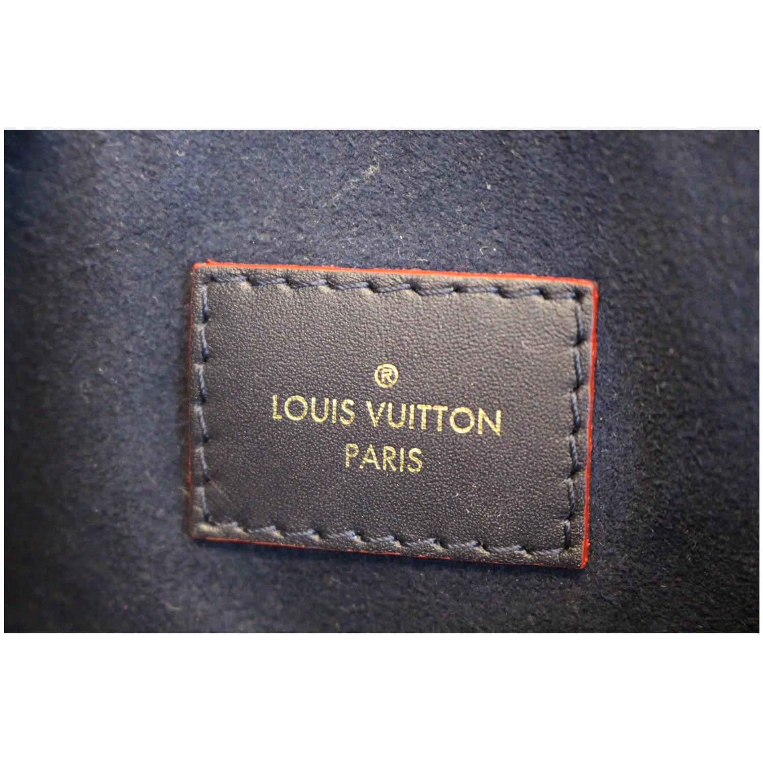 LOUIS VUITTON V MM Empreinte Leather Tote Bag Marine Rouge