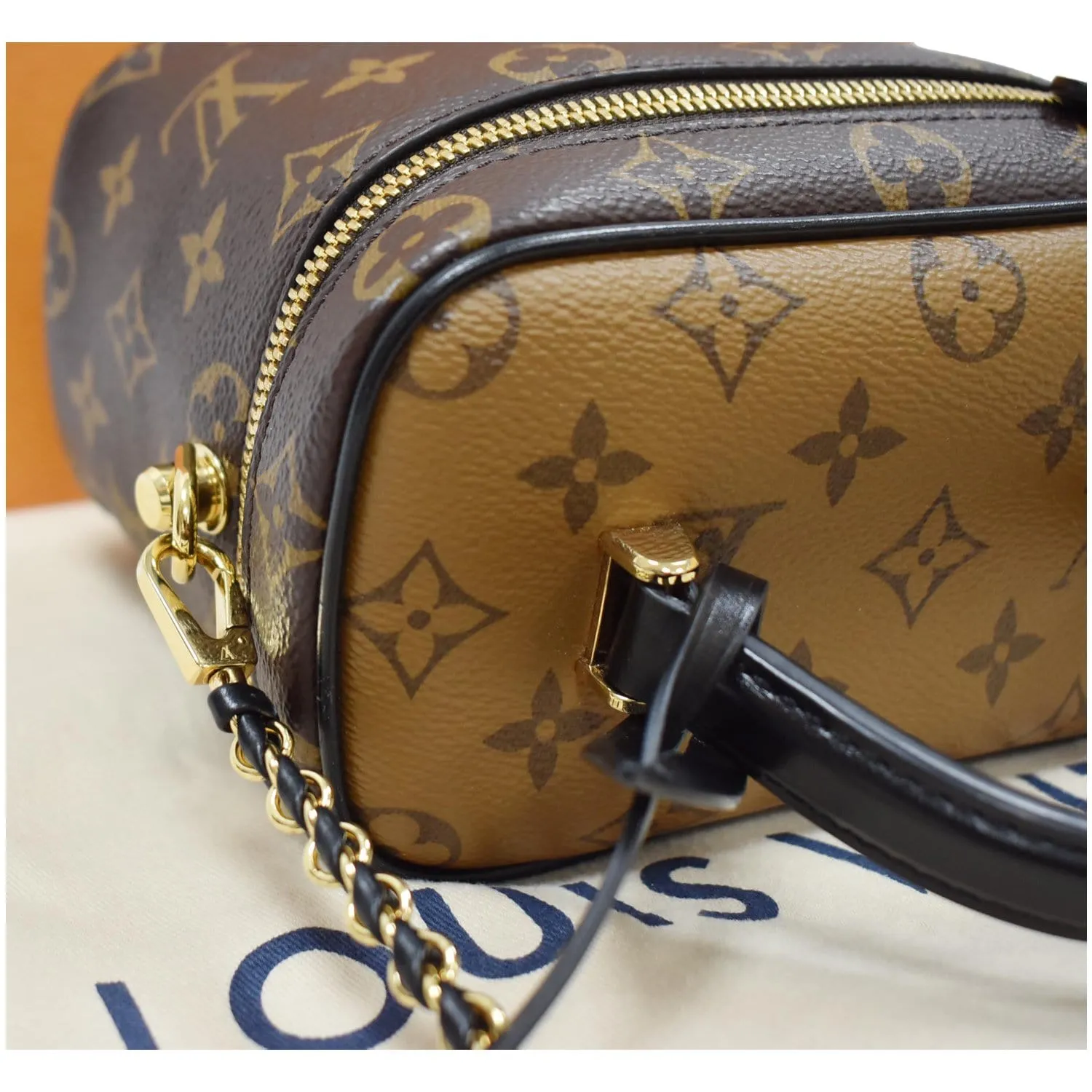LOUIS VUITTON Vanity PM Monogram Reverse Canvas Crossbody Bag Brown
