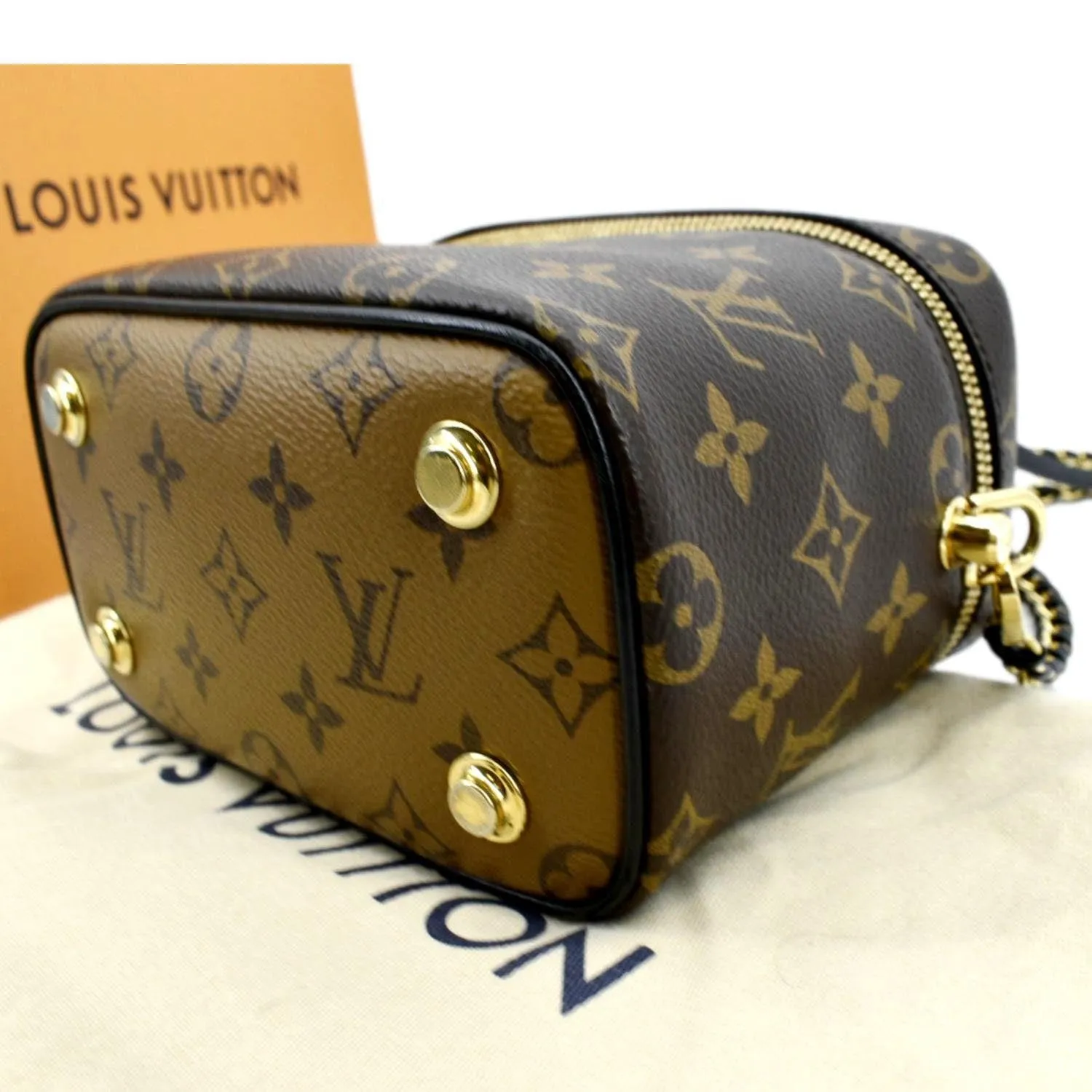 LOUIS VUITTON Vanity PM Monogram Reverse Canvas Crossbody Bag Brown