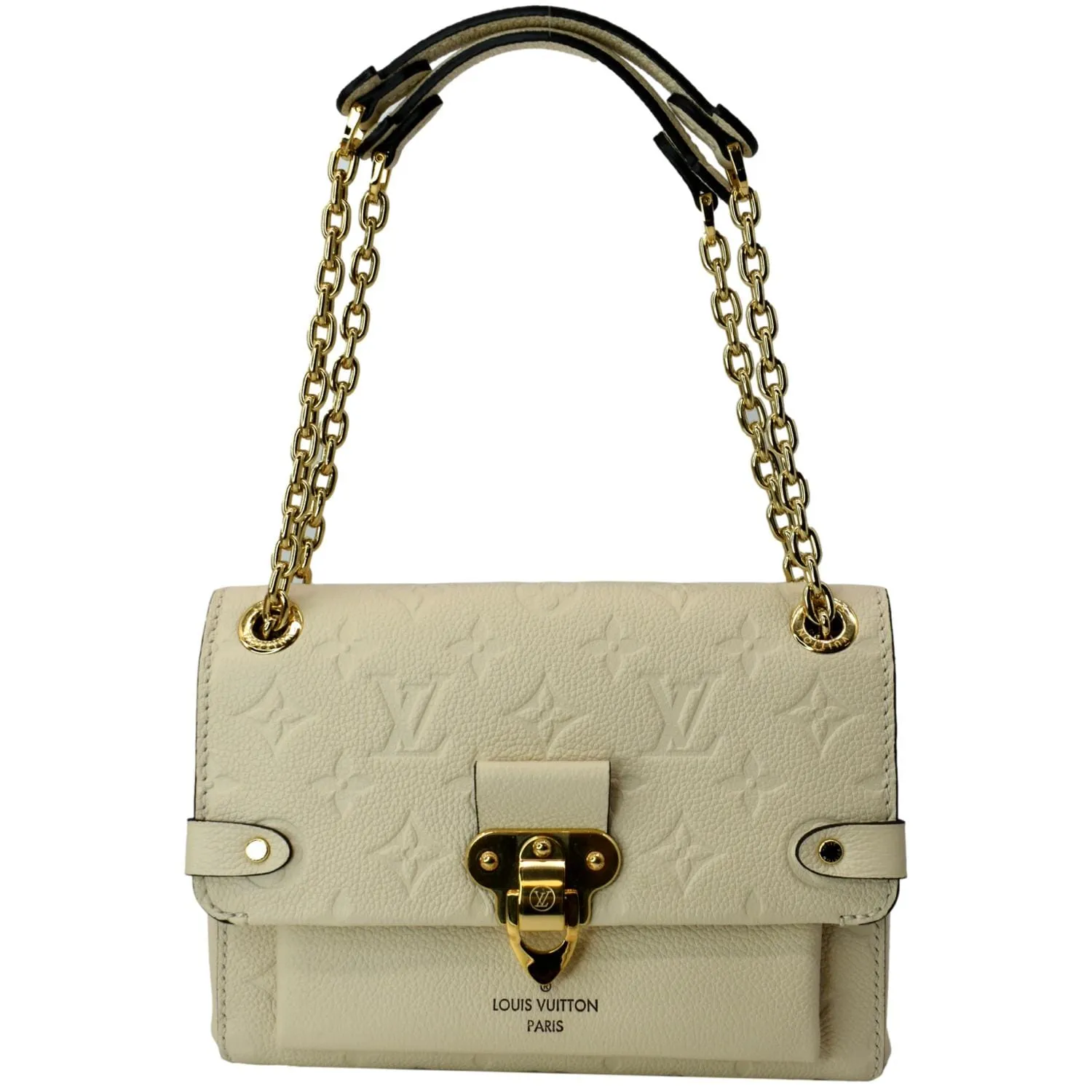 LOUIS VUITTON Vavin BB Monogram Empreinte Leather Crossbody Bag Cream