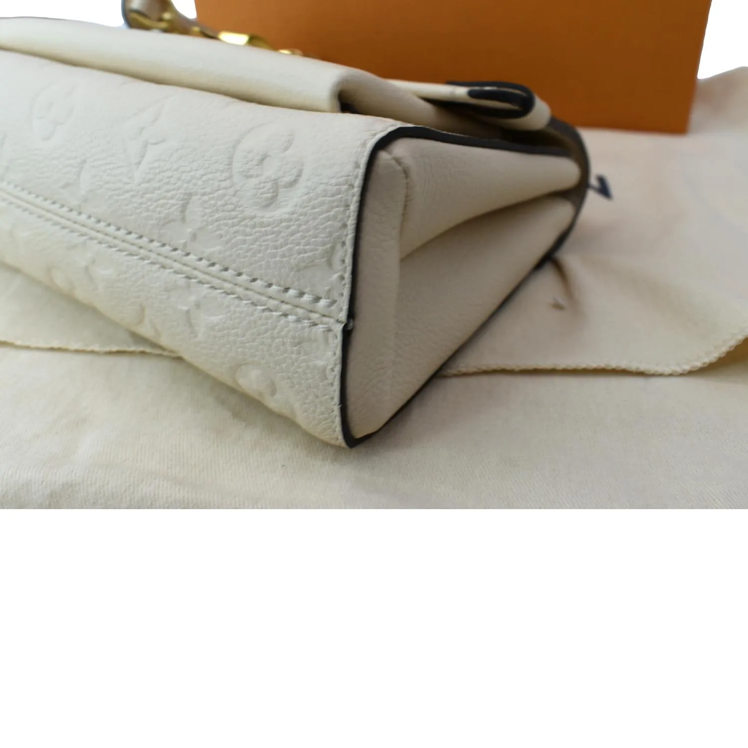 LOUIS VUITTON Vavin BB Monogram Empreinte Leather Crossbody Bag Cream