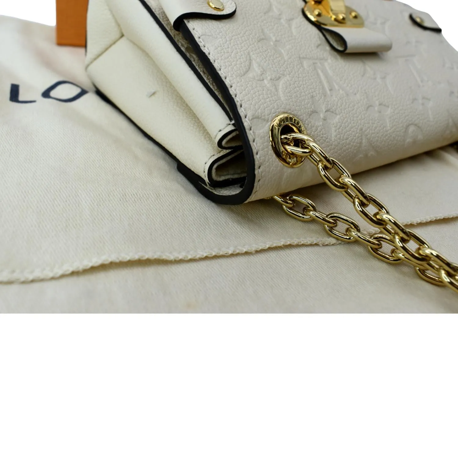 LOUIS VUITTON Vavin BB Monogram Empreinte Leather Crossbody Bag Cream