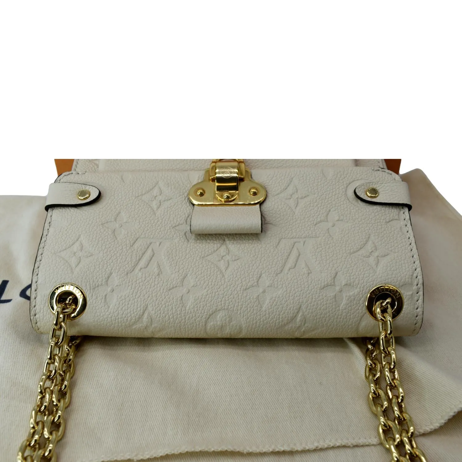 LOUIS VUITTON Vavin BB Monogram Empreinte Leather Crossbody Bag Cream