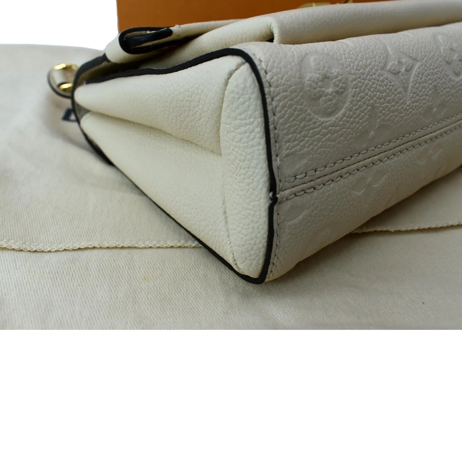 LOUIS VUITTON Vavin BB Monogram Empreinte Leather Crossbody Bag Cream