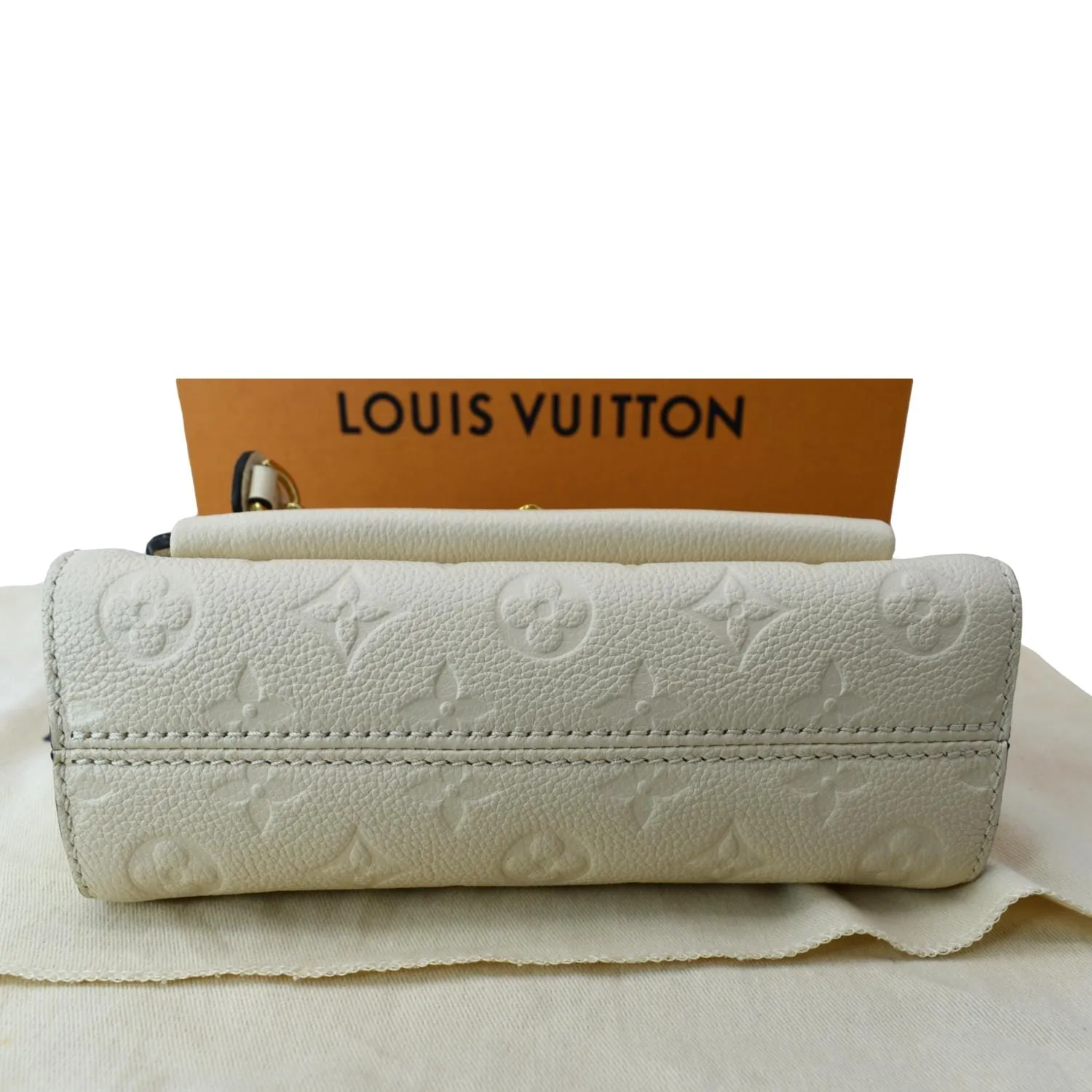 LOUIS VUITTON Vavin BB Monogram Empreinte Leather Crossbody Bag Cream