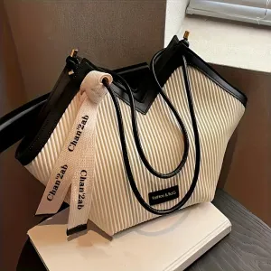 Love Design Tote Bag, Trendy Large Capacity Shoulder Bag, Faux Leather Simple Bag for Women Work Purses and Handbags