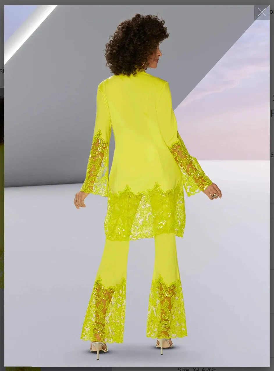 Love The Queen 17653P 1PC Pant In Soft Stretch Fabric Designed With Embroidery Sequin